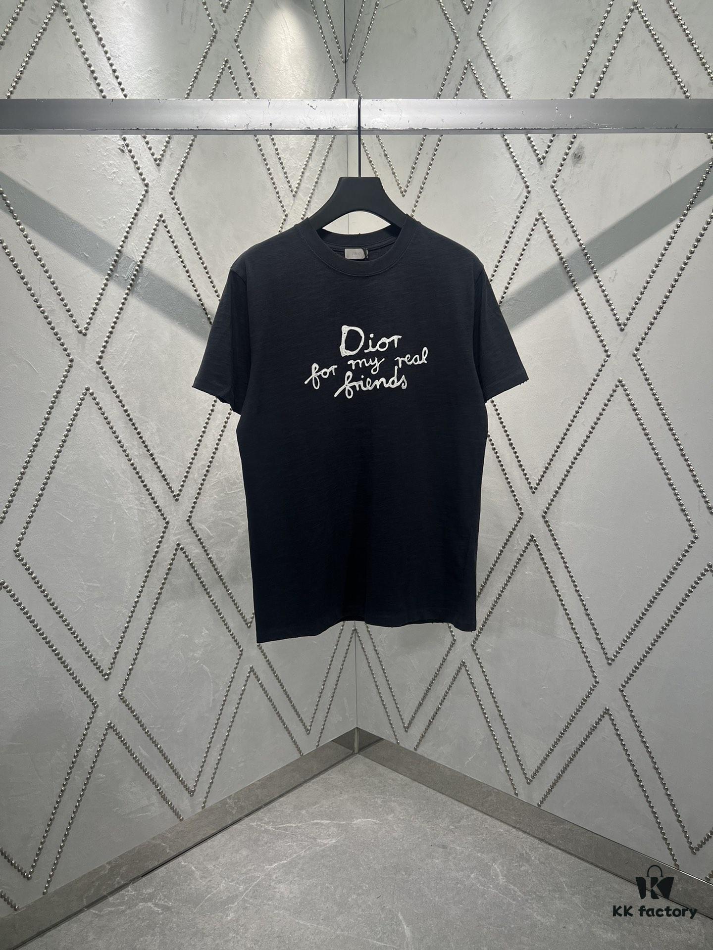6931a05fccd8ab3d7af94264 Dior 25SS New Arrival T-Shirt from the Dior and Hylton Nel Collaboration Collection Features 'Dior For My Real Friends' Logo