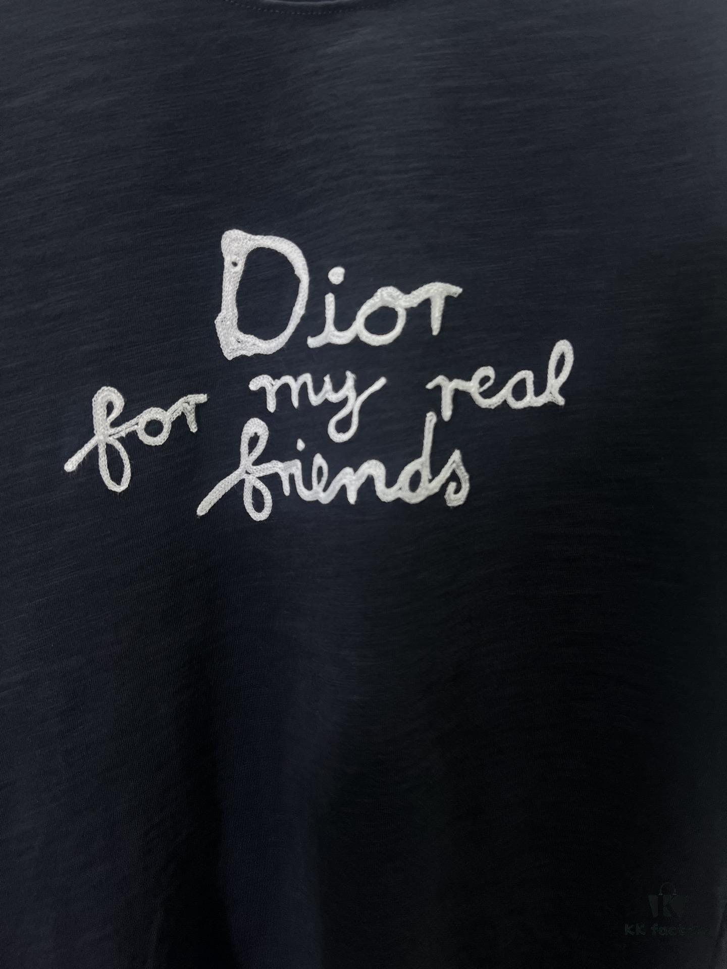 6931a05fccd8ab3d7af94268 Dior 25SS New Arrival T-Shirt from the Dior and Hylton Nel Collaboration Collection Features 'Dior For My Real Friends' Logo