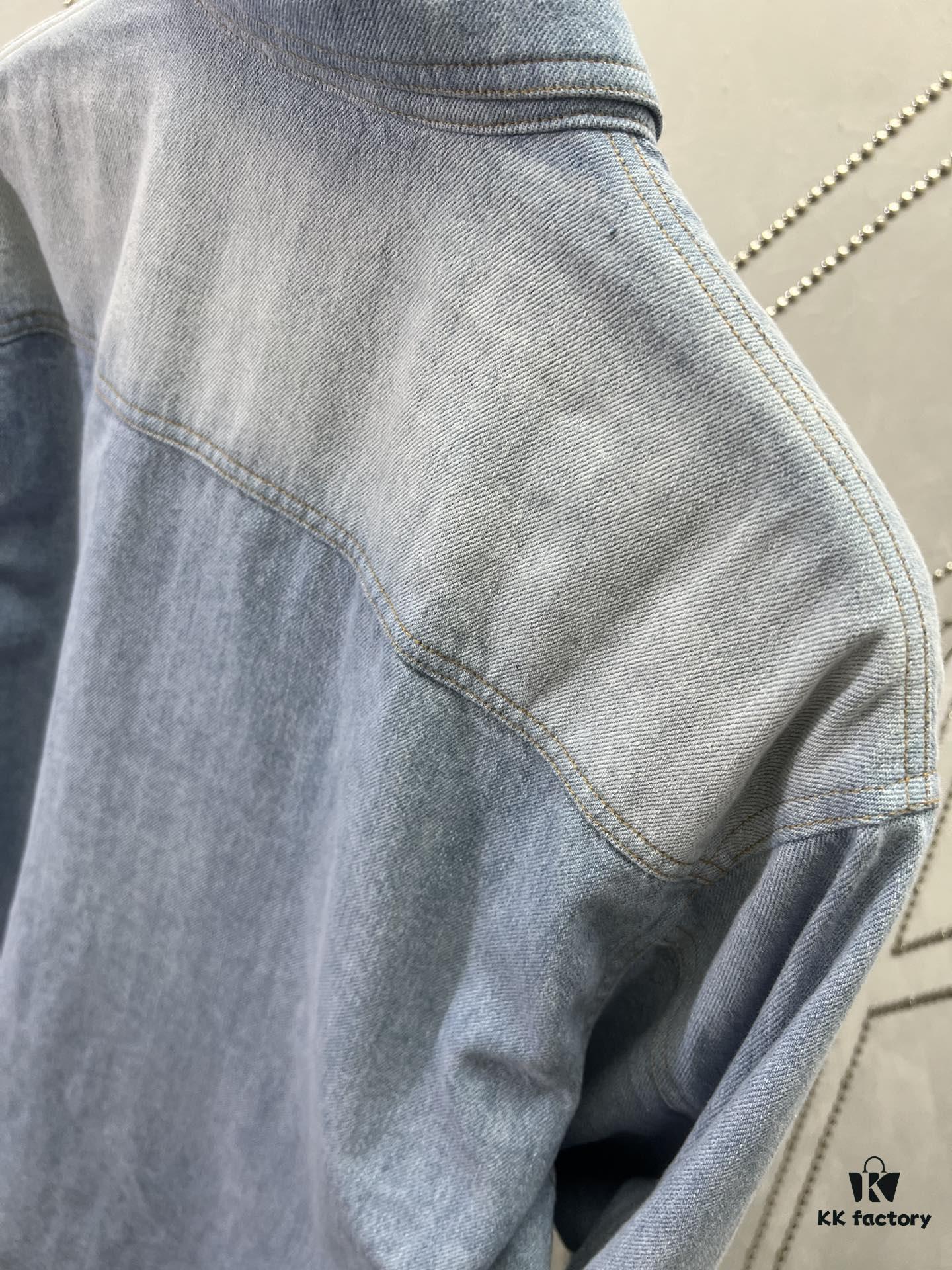 6931a060ccd8ab3d7af94275 Dior 25SS Spring Collection New Arrival Denim Shirt with Single-Breasted Button Closure and Chest Embroidered Logo Unisex Style