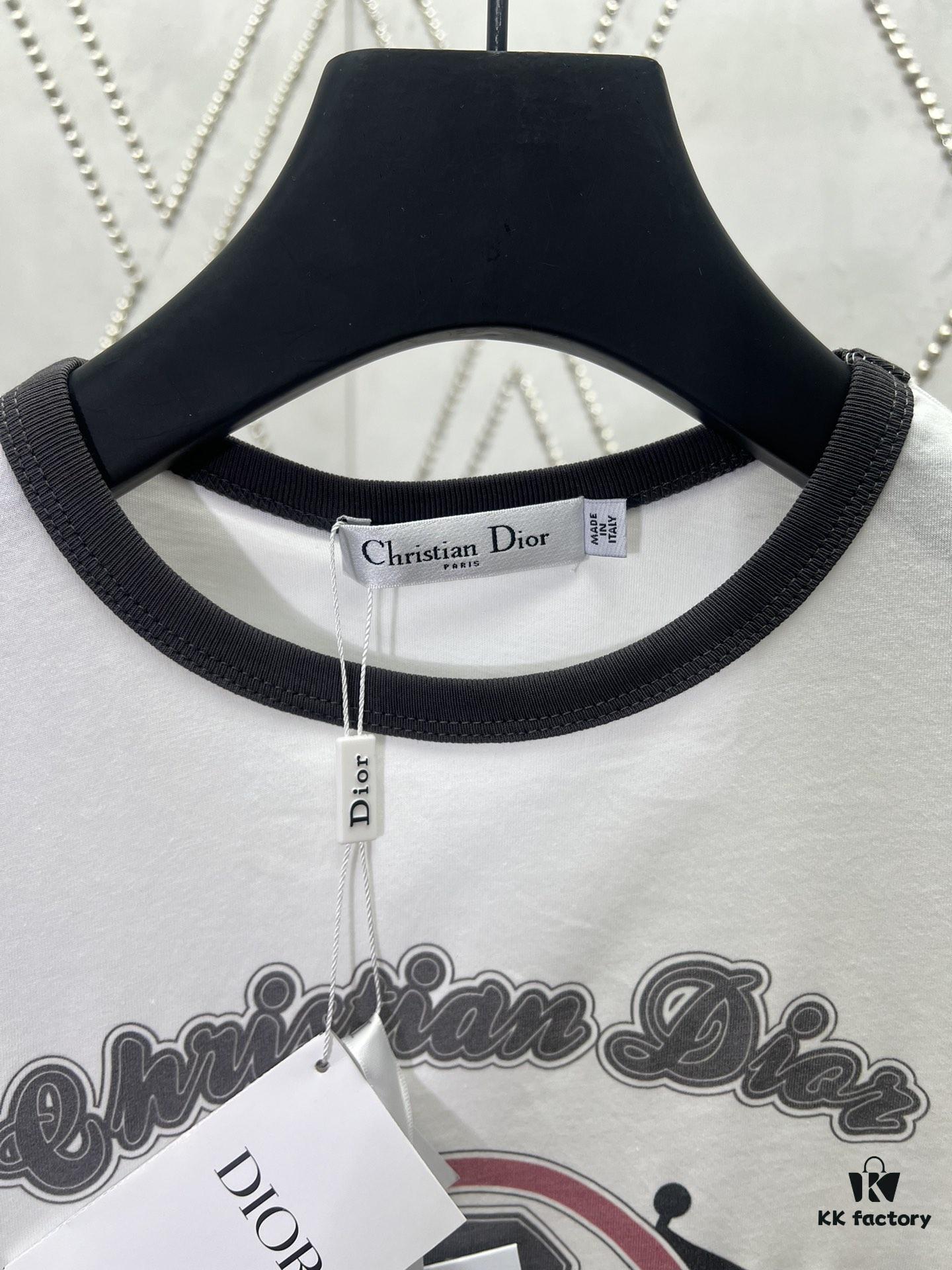 Dior 25SS Early Spring New Arrival Sporty Checkered Print T-Shirt