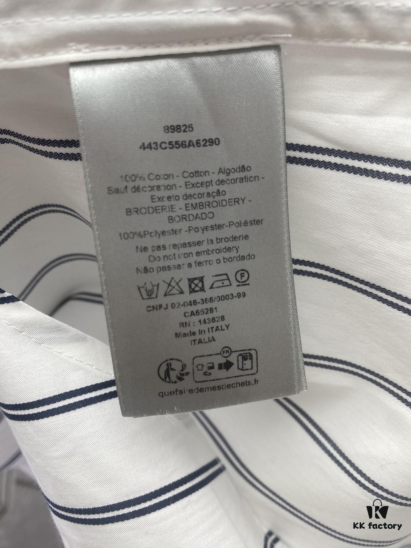 6931a063ccd8ab3d7af942b1 Dior 24SS New Arrival Shirt Featured in Dior's Winter 2024 Men's Collection Show, Fashionably Tailored to Highlight Workwear Aesthetics, Crafted from Blue Striped Cotton Fabric with a Christian Dior Couture Embroidered Chest Pocket, Oversized Fit for a Casual Style