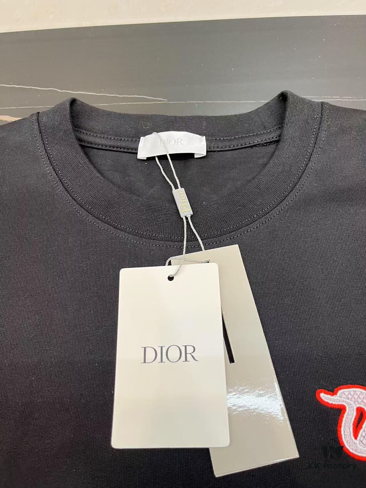 6931a064ccd8ab3d7af942d6 DIOR 2025 Year of the Snake Limited Edition Embroidered Snake Short Sleeve T-Shirt