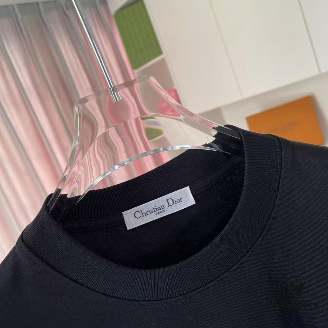 Dior 2025 Summer New Arrival Personalized Letter Logo Print Short-Sleeve T-Shirt, Custom 300g Fabric, Unisex