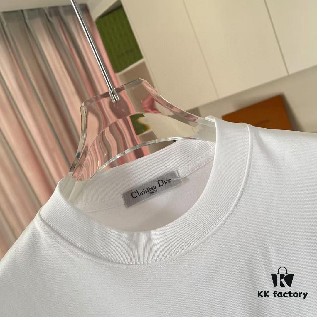Dior 2025 Summer New Arrival Unisex Short Sleeve T-Shirt with Signature Logo Print, Custom 300g Fabric