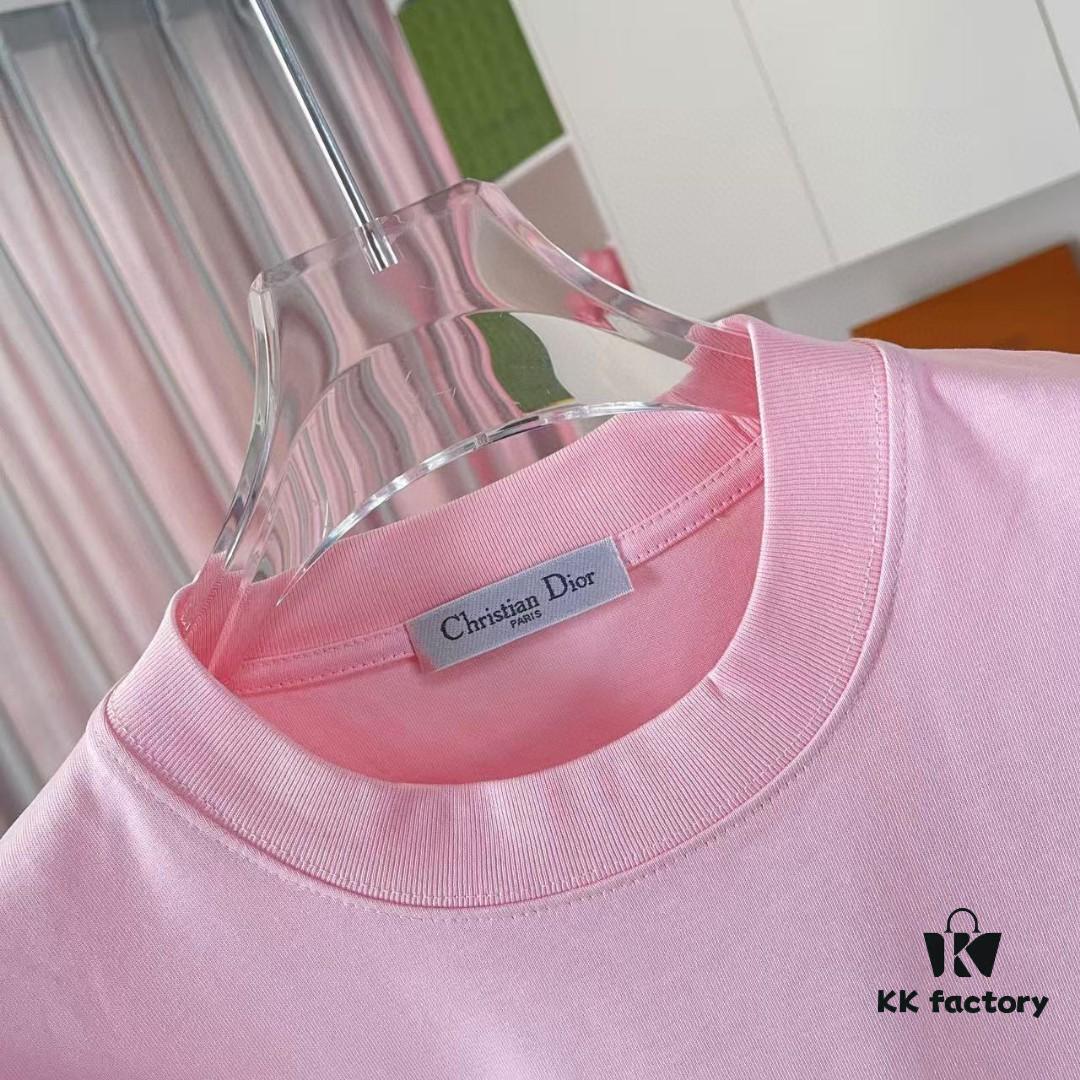 Dior 2025 Summer New Arrival Unisex Short Sleeve T-Shirt with Signature Logo Print, Custom 300g Fabric
