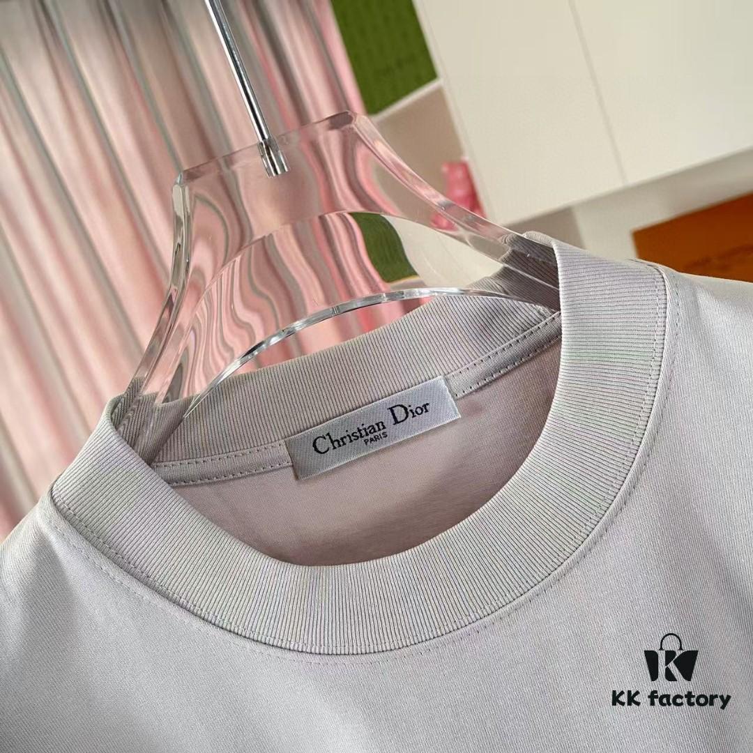 Dior 2025 Summer New Arrival Personalized Letter Logo Print Short-Sleeve T-Shirt, Custom 300g Fabric, Unisex