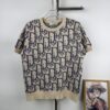 6931a067ccd8ab3d7af94305 New DIOR Knit Round-Neck Sweater Full Print Jacquard Monogram Short-Sleeve Unisex T-Shirt