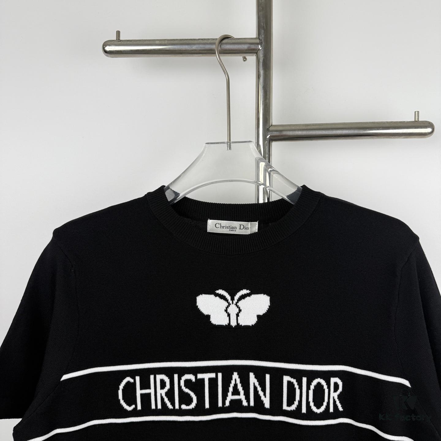 6931a068ccd8ab3d7af9430f New Dior 24SS Unisex Knitwear with Butterfly Jacquard, Slim Ribbed Fit, Polo Collar Design