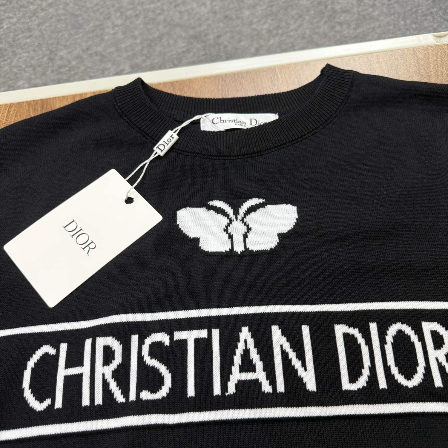 6931a068ccd8ab3d7af94313 New Dior 24SS Unisex Knitwear with Butterfly Jacquard, Slim Ribbed Fit, Polo Collar Design