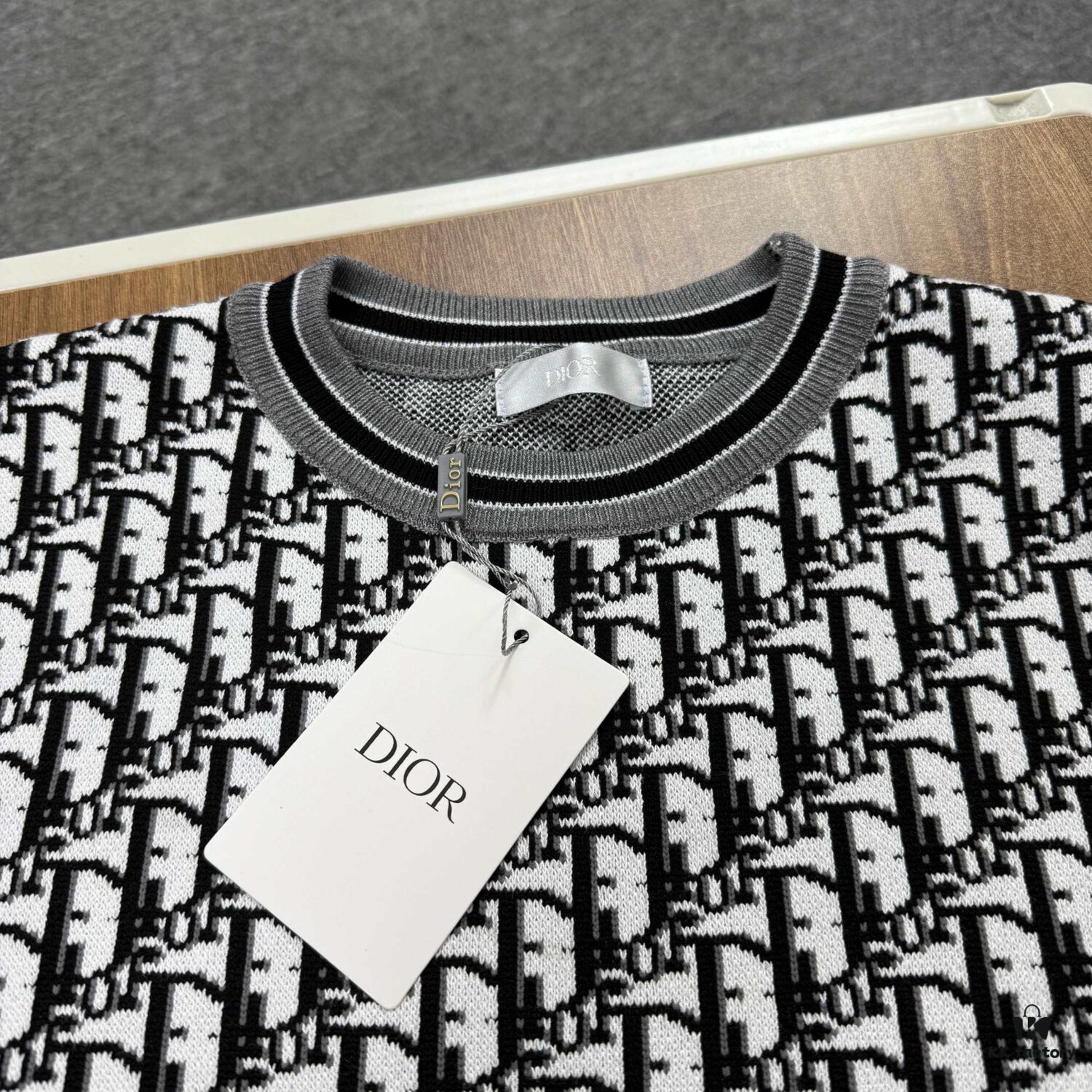 6931a068ccd8ab3d7af9431c New Dior 2024 Spring/Summer CD Cotton Short Sleeve Loose T-Shirt, Knitted All-Over Print Unisex