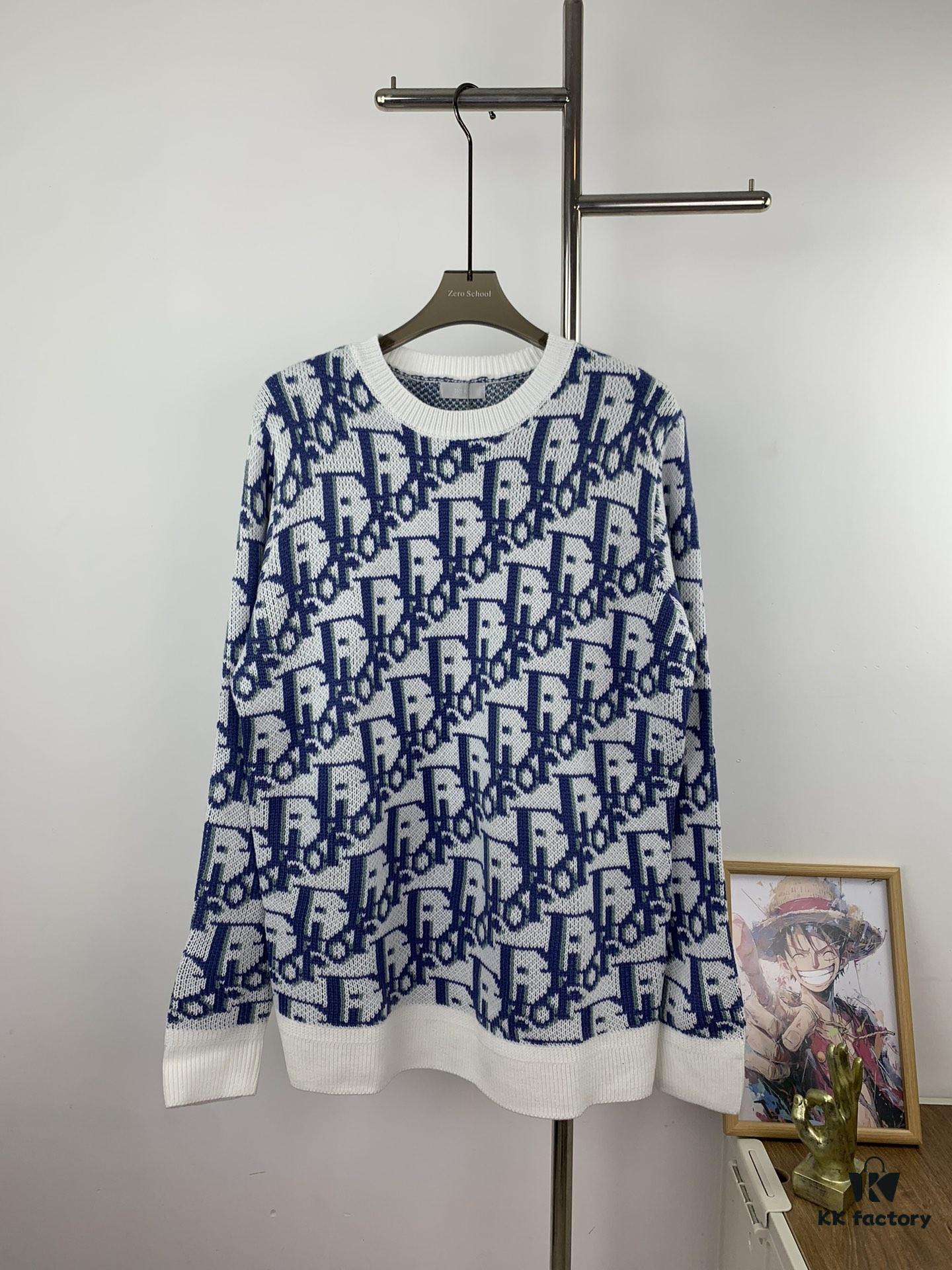 6931a06accd8ab3d7af94333 New Dior 23SS Monogram Jacquard Wool Knit Sweater, High Quality