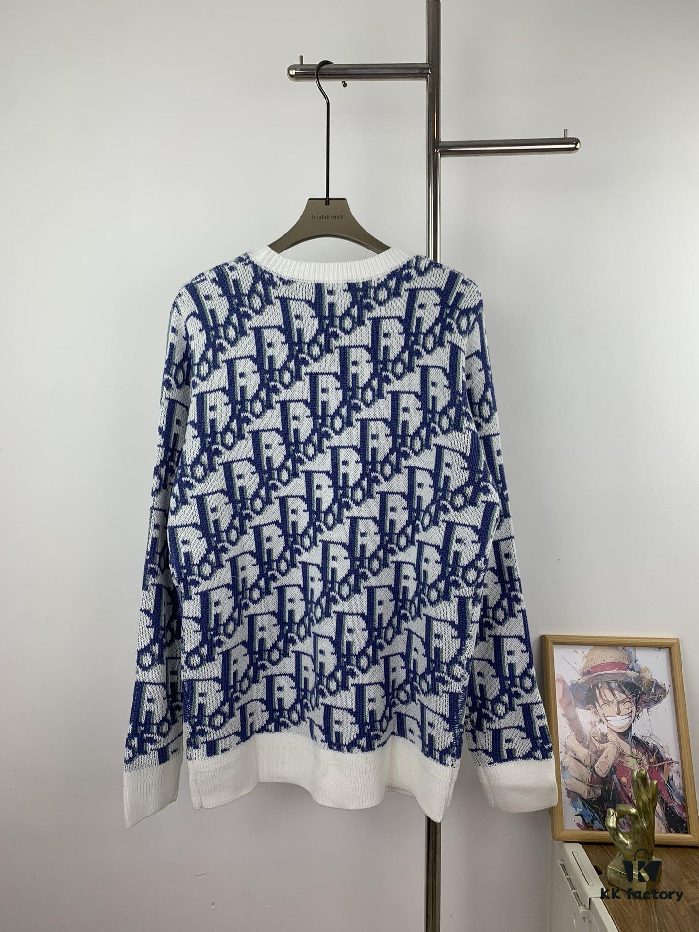 6931a06accd8ab3d7af94334 New Dior 23SS Monogram Jacquard Wool Knit Sweater, High Quality