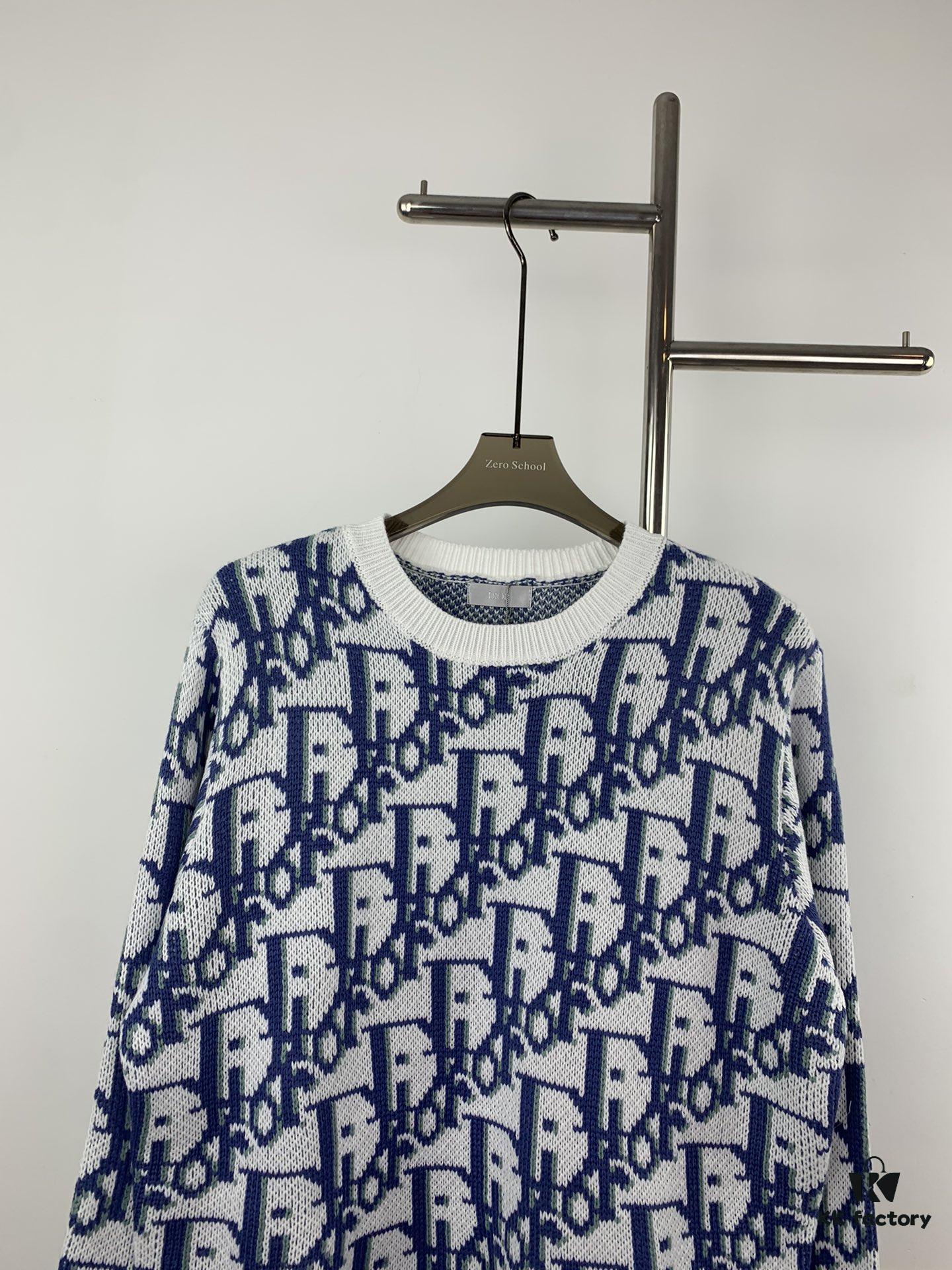6931a06accd8ab3d7af94335 New Dior 23SS Monogram Jacquard Wool Knit Sweater, High Quality