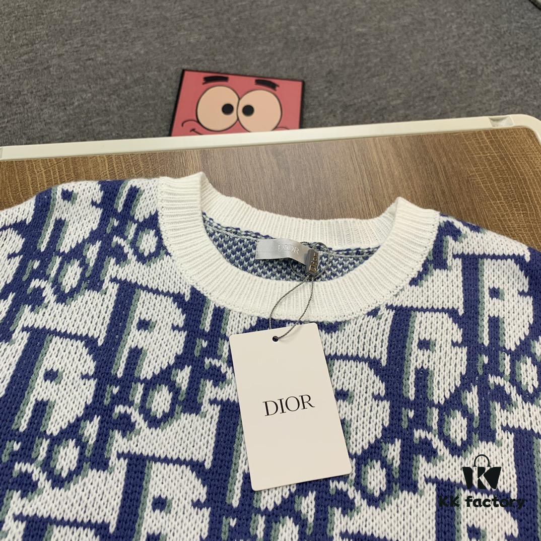 6931a06accd8ab3d7af94338 New Dior 23SS Monogram Jacquard Wool Knit Sweater, High Quality