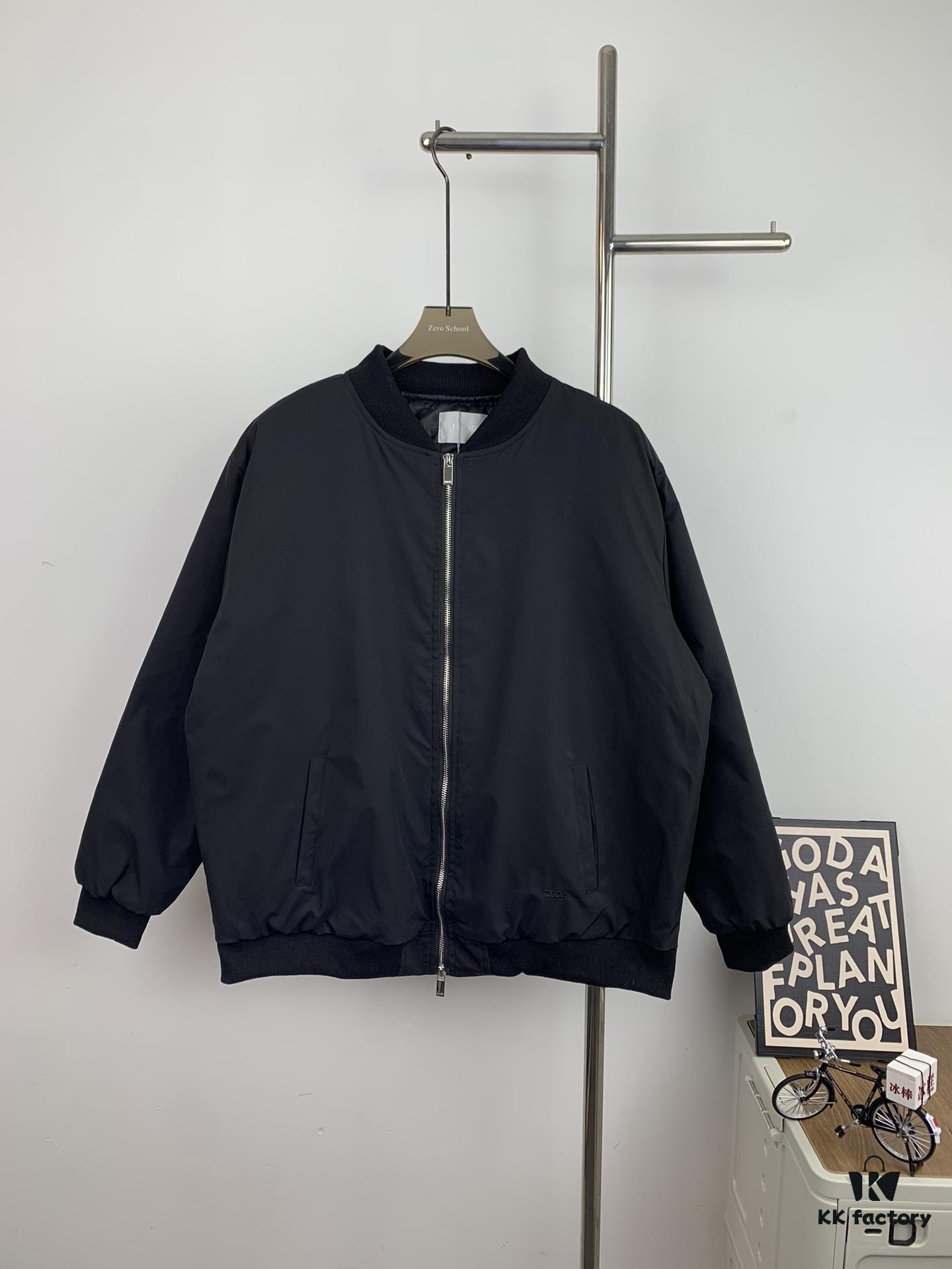 6931a06accd8ab3d7af94341 New Dior CD23SS Embroidered Back Letter Pilot Jacket Coat - Thickened Cotton Outerwear for Fall and Winter, Unisex