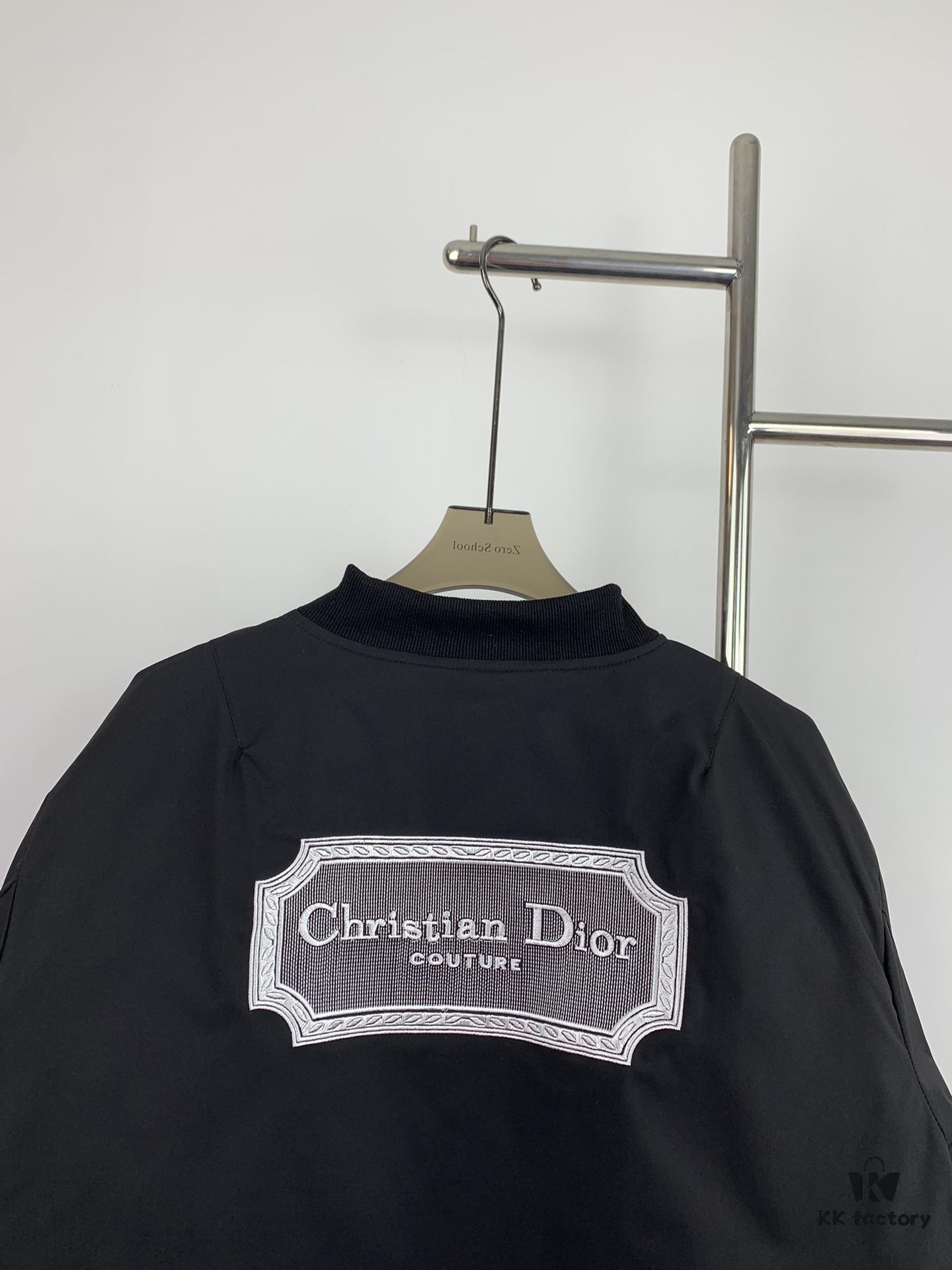 6931a06accd8ab3d7af94345 New Dior CD23SS Embroidered Back Letter Pilot Jacket Coat - Thickened Cotton Outerwear for Fall and Winter, Unisex