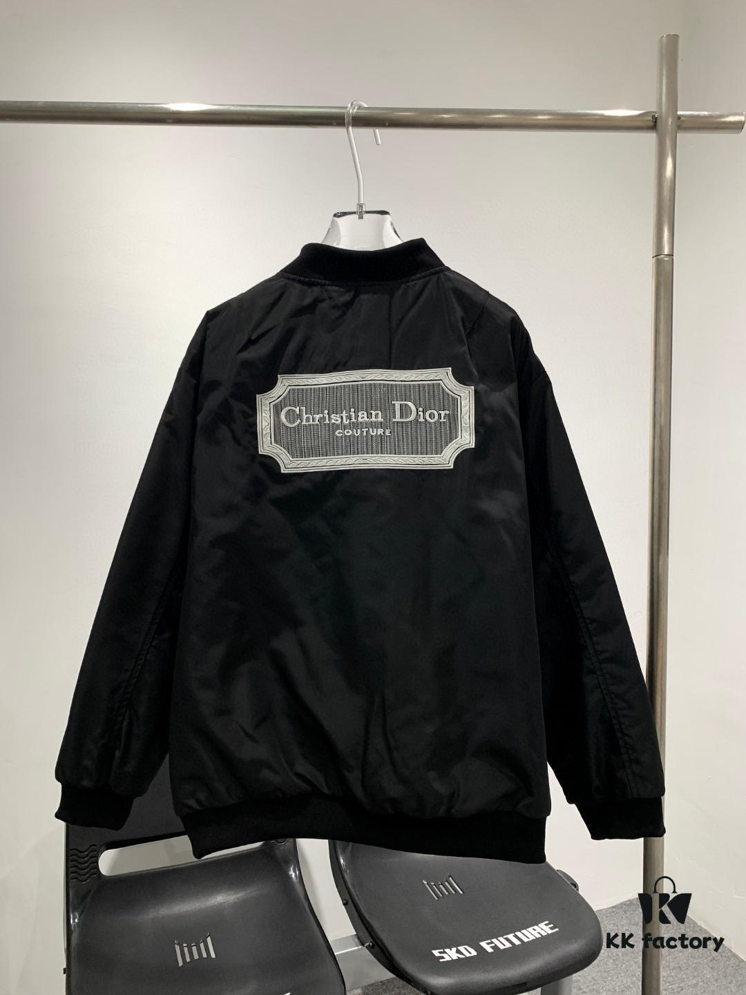 6931a06bccd8ab3d7af9434b New DIOR CD23SS Embroidered Back Letter Pilot Jacket Autumn-Winter Thickened Cotton Coat Unisex