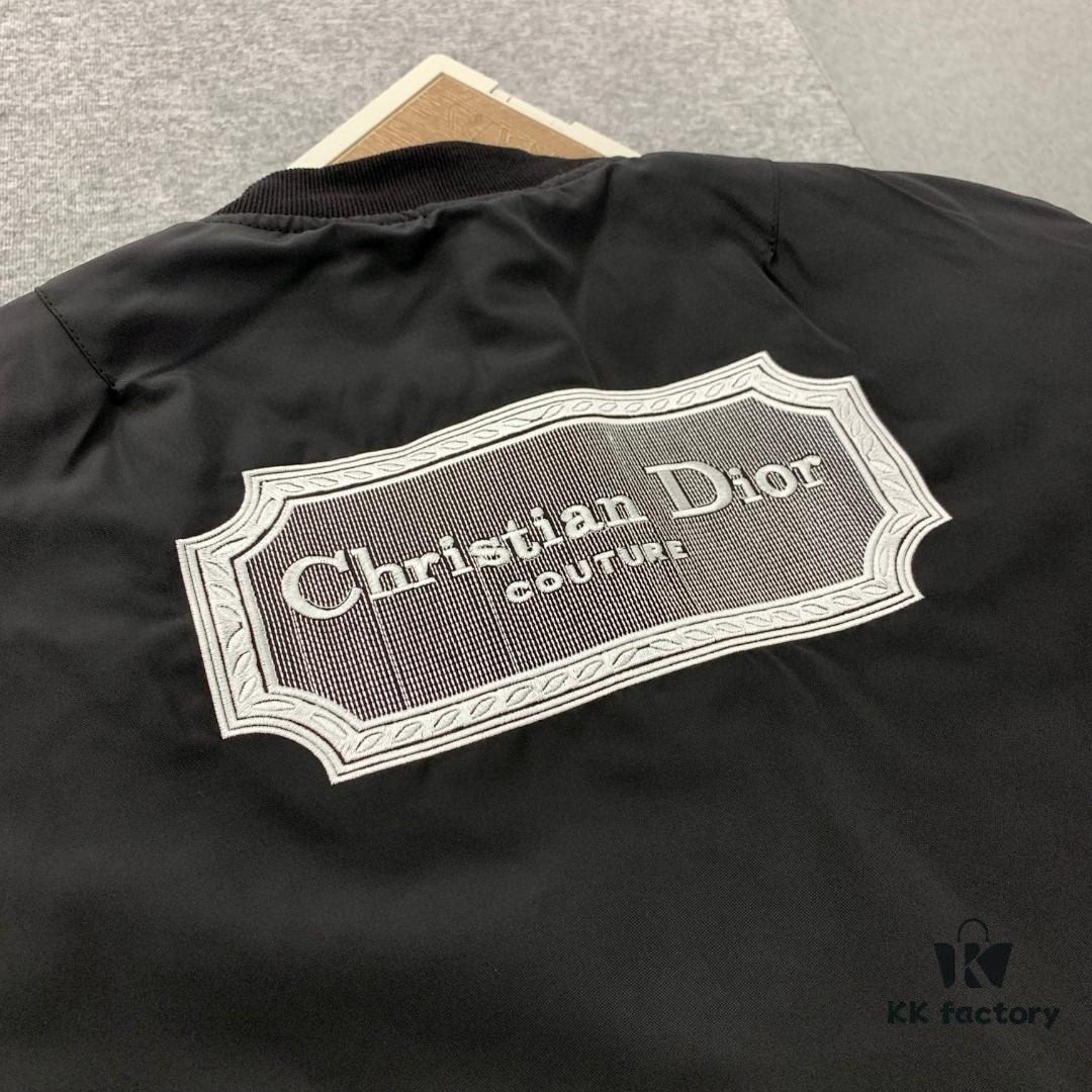 6931a06bccd8ab3d7af9434f New DIOR CD23SS Embroidered Back Letter Pilot Jacket Autumn-Winter Thickened Cotton Coat Unisex