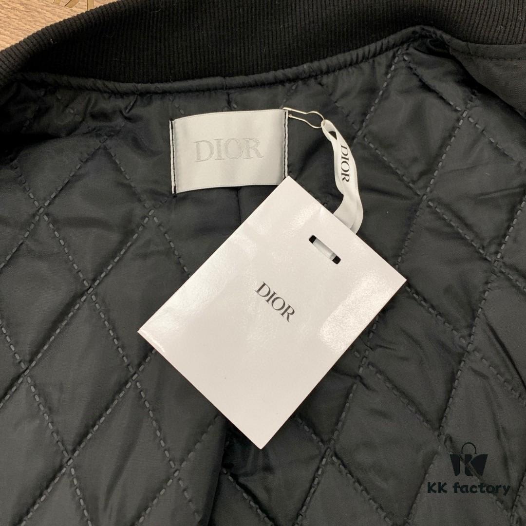 6931a06bccd8ab3d7af94352 New DIOR CD23SS Embroidered Back Letter Pilot Jacket Autumn-Winter Thickened Cotton Coat Unisex