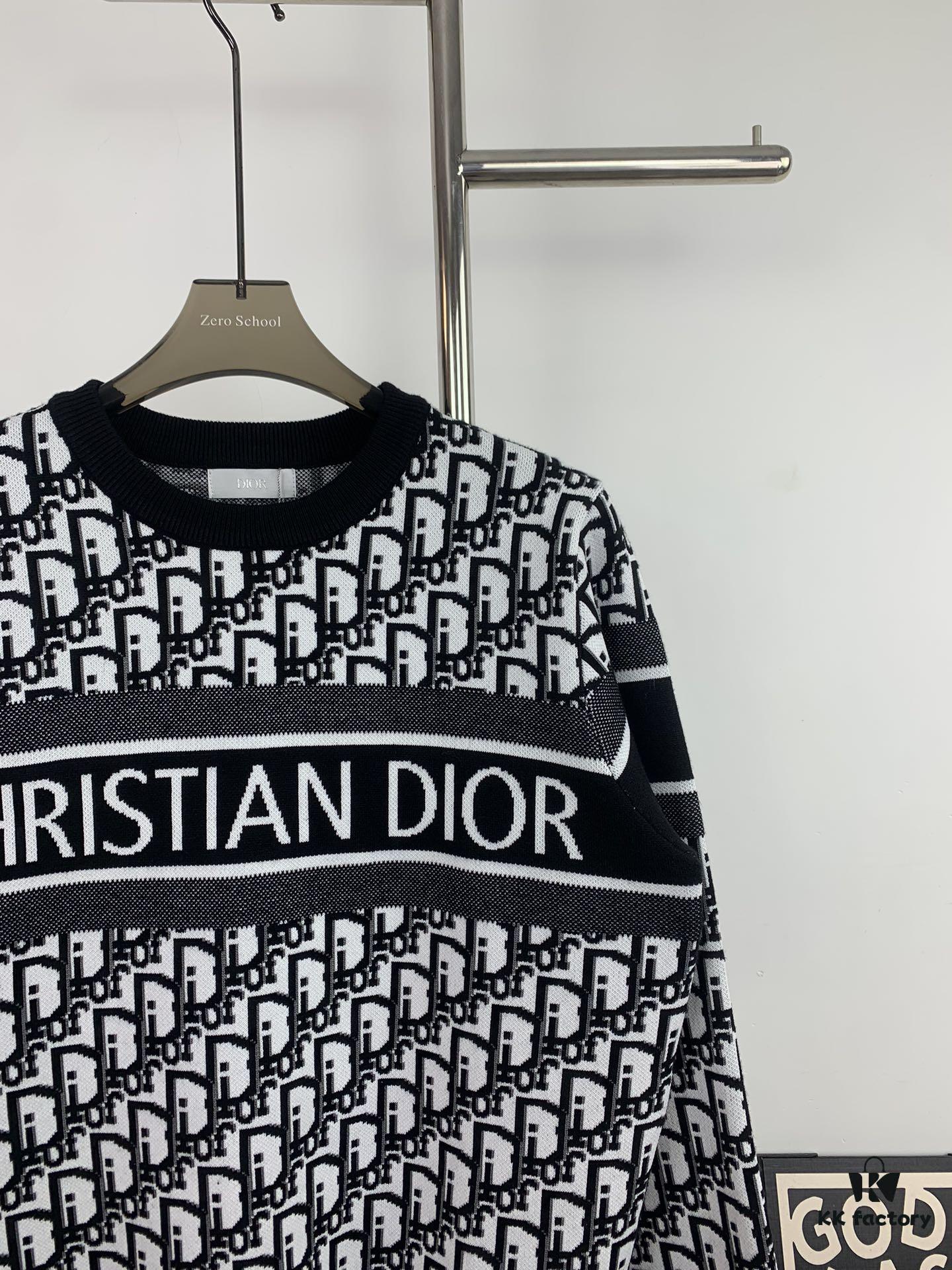 6931a06bccd8ab3d7af94356 New Dior Knit Pullover Sweater with DIOR Logo Stripe Print in Contrasting Colors, Minimalist Runway Design Featuring Wool Blend and Elegant Black-and-White Aesthetic