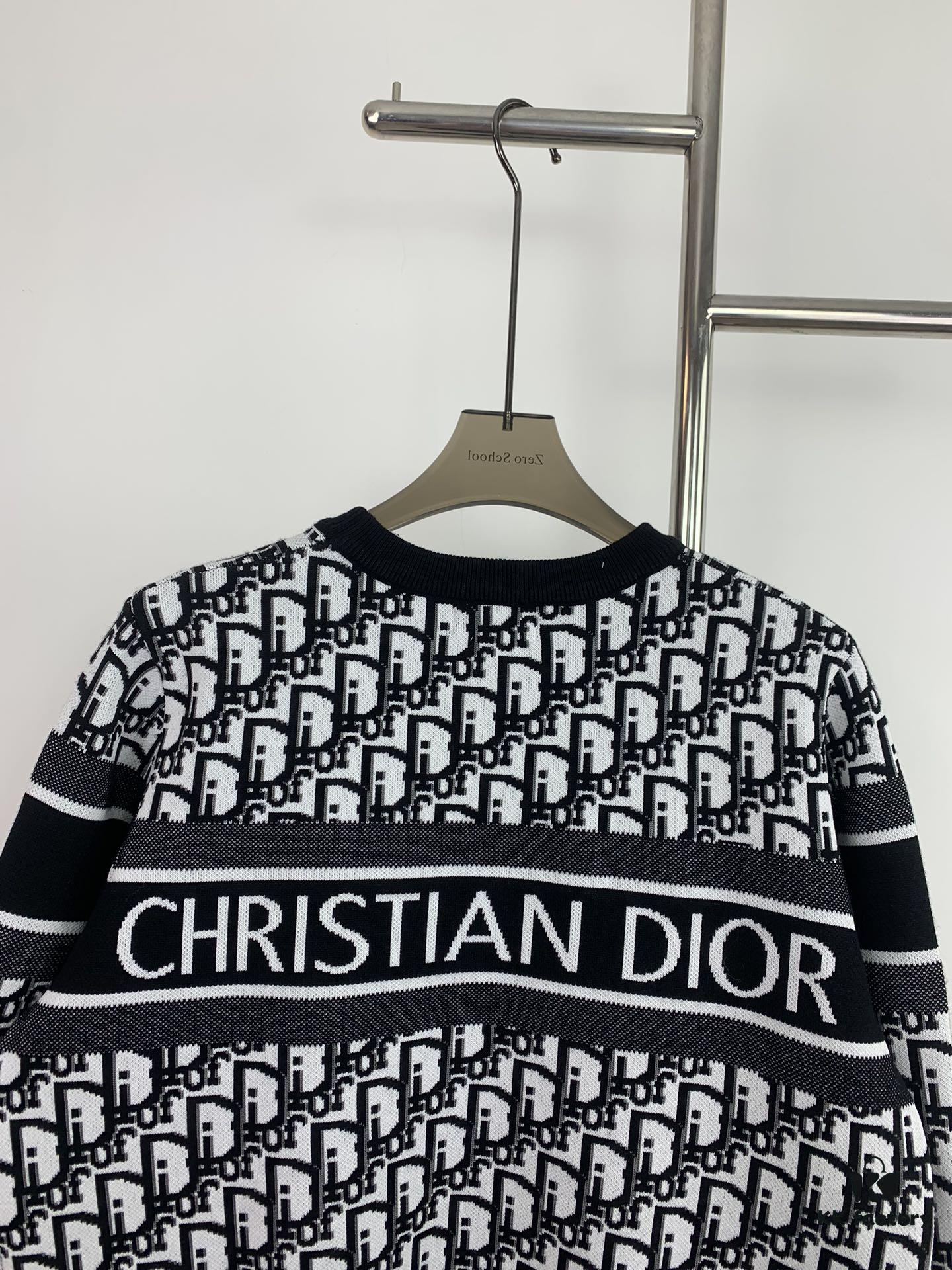 6931a06bccd8ab3d7af94358 New Dior Knit Pullover Sweater with DIOR Logo Stripe Print in Contrasting Colors, Minimalist Runway Design Featuring Wool Blend and Elegant Black-and-White Aesthetic