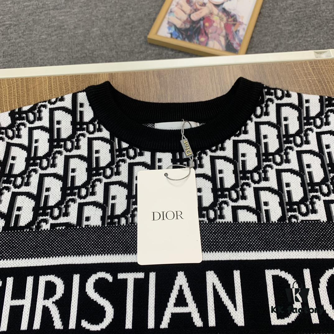 6931a06bccd8ab3d7af94359 New Dior Knit Pullover Sweater with DIOR Logo Stripe Print in Contrasting Colors, Minimalist Runway Design Featuring Wool Blend and Elegant Black-and-White Aesthetic