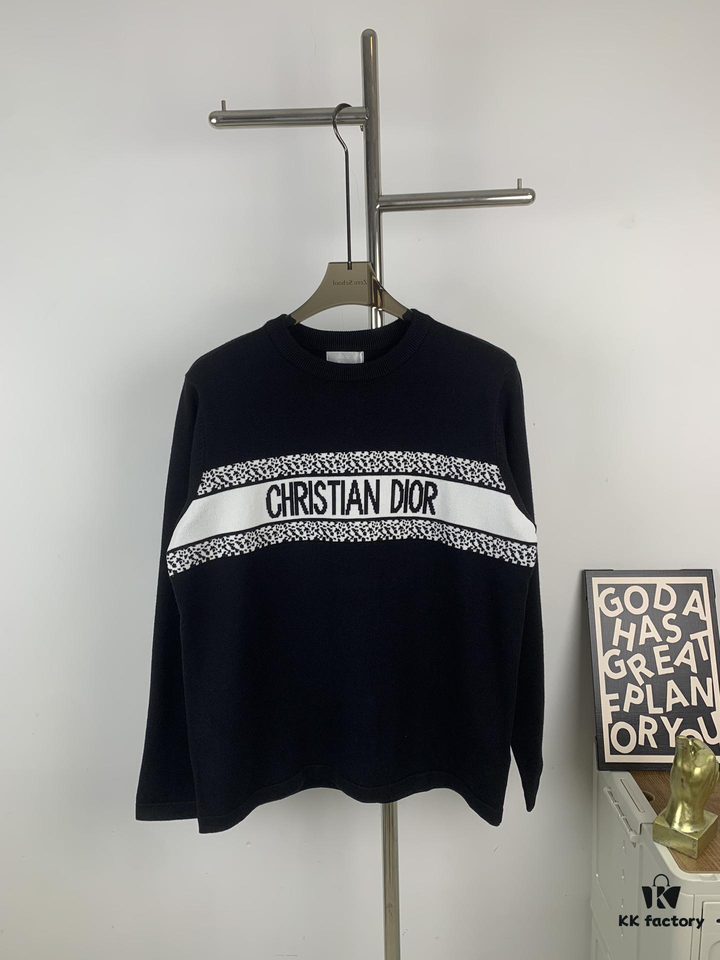 6931a06dccd8ab3d7af9437f New Dior DIOR 2024 Latest Jacquard Knit Long Sleeve Sweater Unisex
