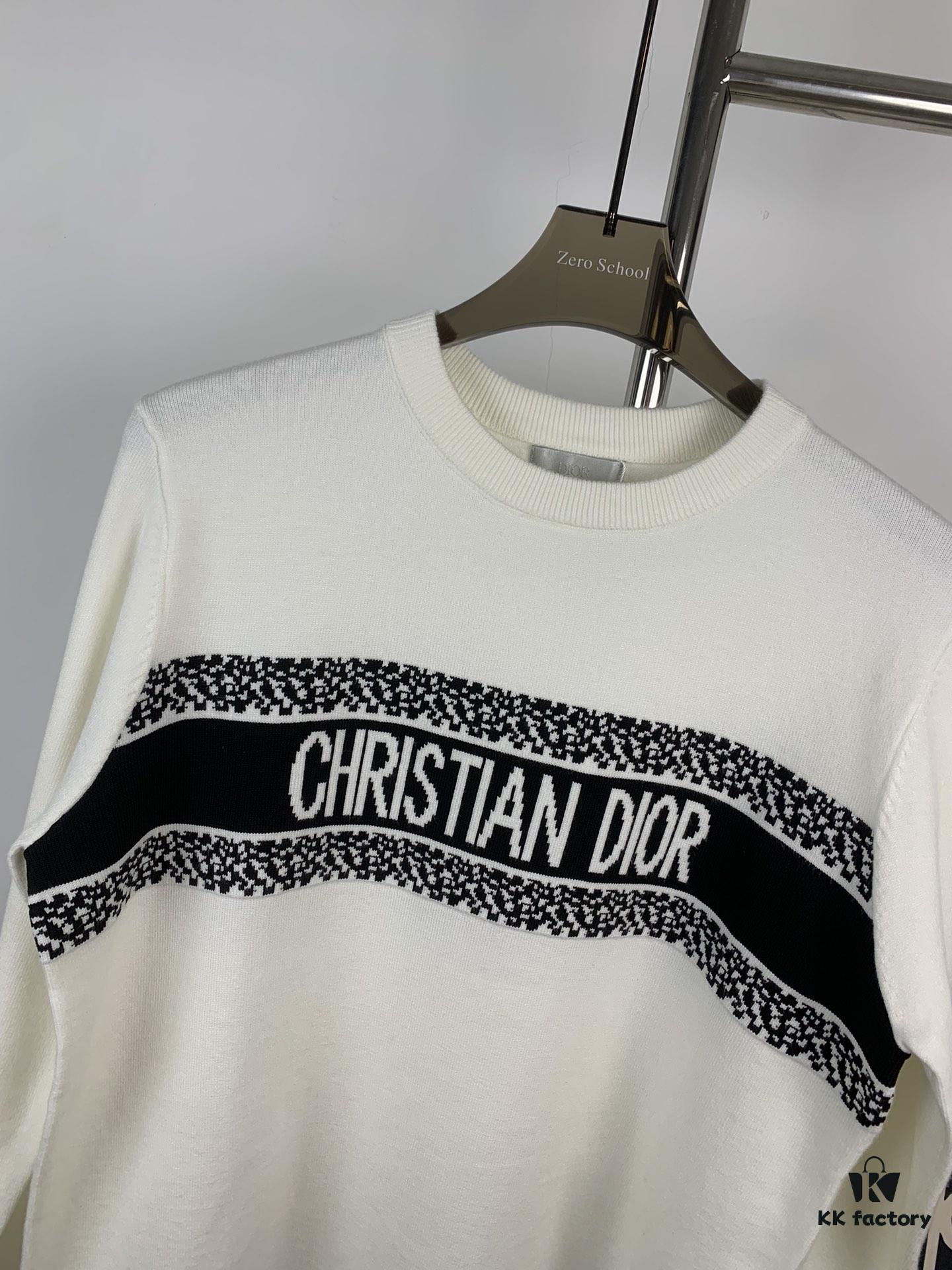 6931a06eccd8ab3d7af94385 New Dior DIOR 2024 Latest Jacquard Knit Long Sleeve Sweater Unisex
