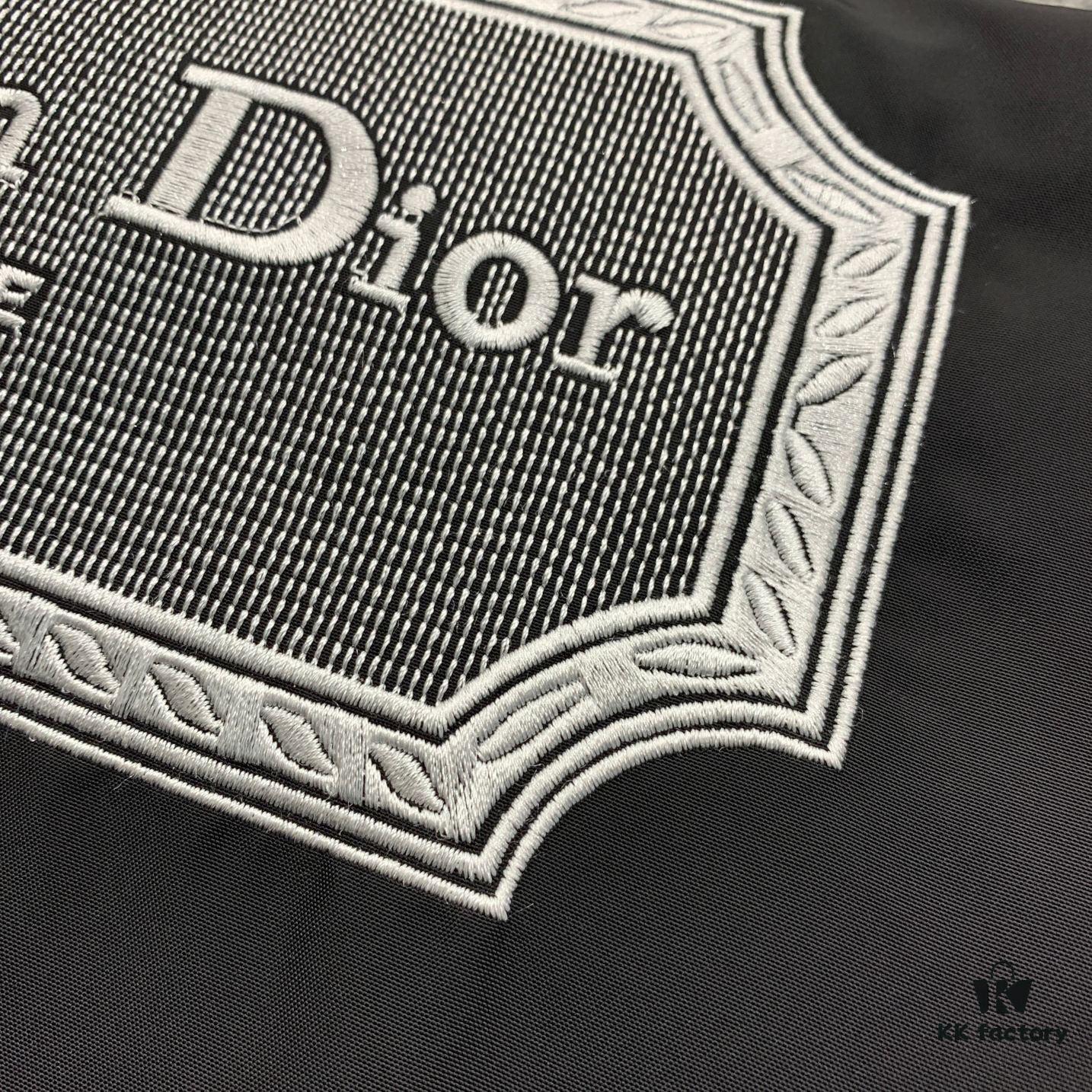 6931a06eccd8ab3d7af94392 New Dior CD2024SS Embroidered Back Pilot Jacket in Black - Unisex Flat Embroidery Craftsmanship