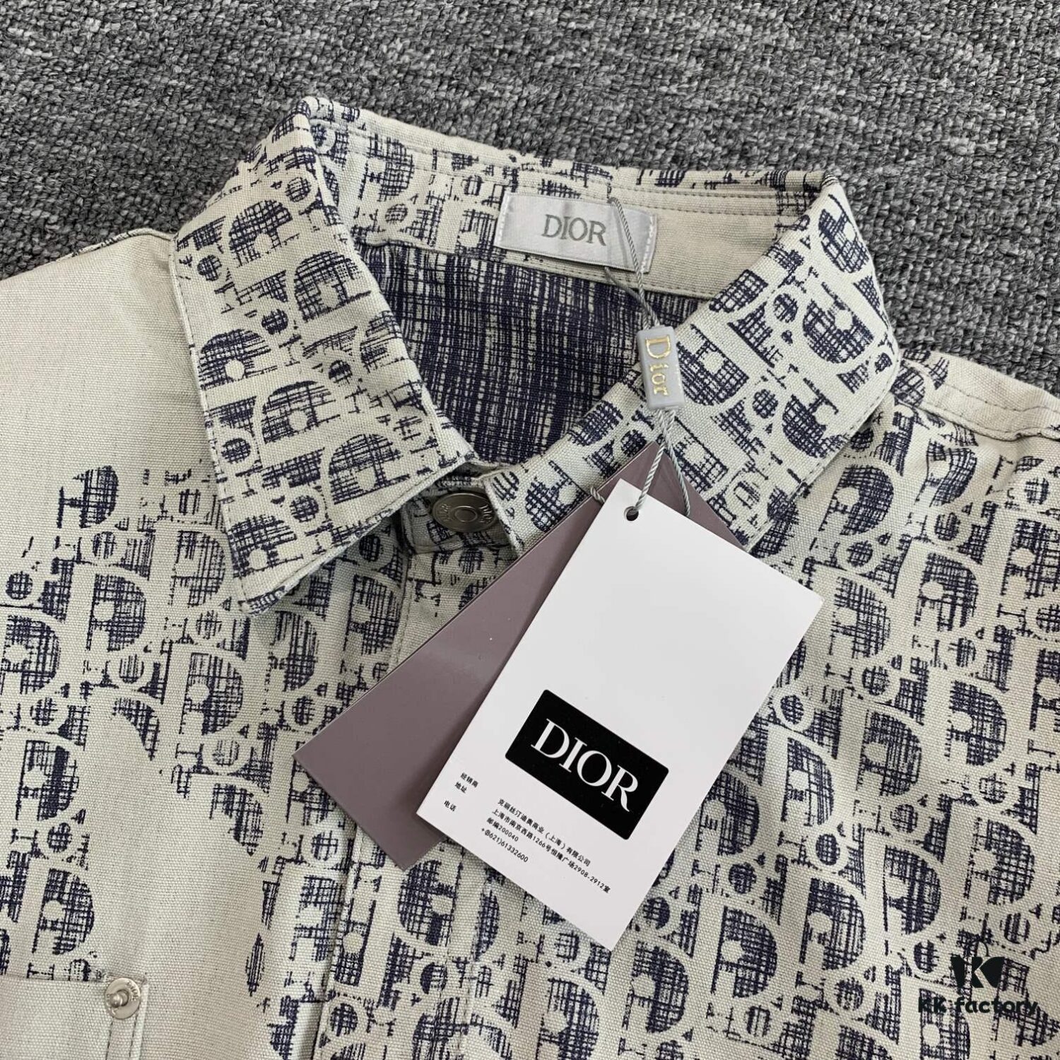 6931a06fccd8ab3d7af943a7 New Dior Classic Logo Print Washed Denim Shirt Unisex Casual Jacket