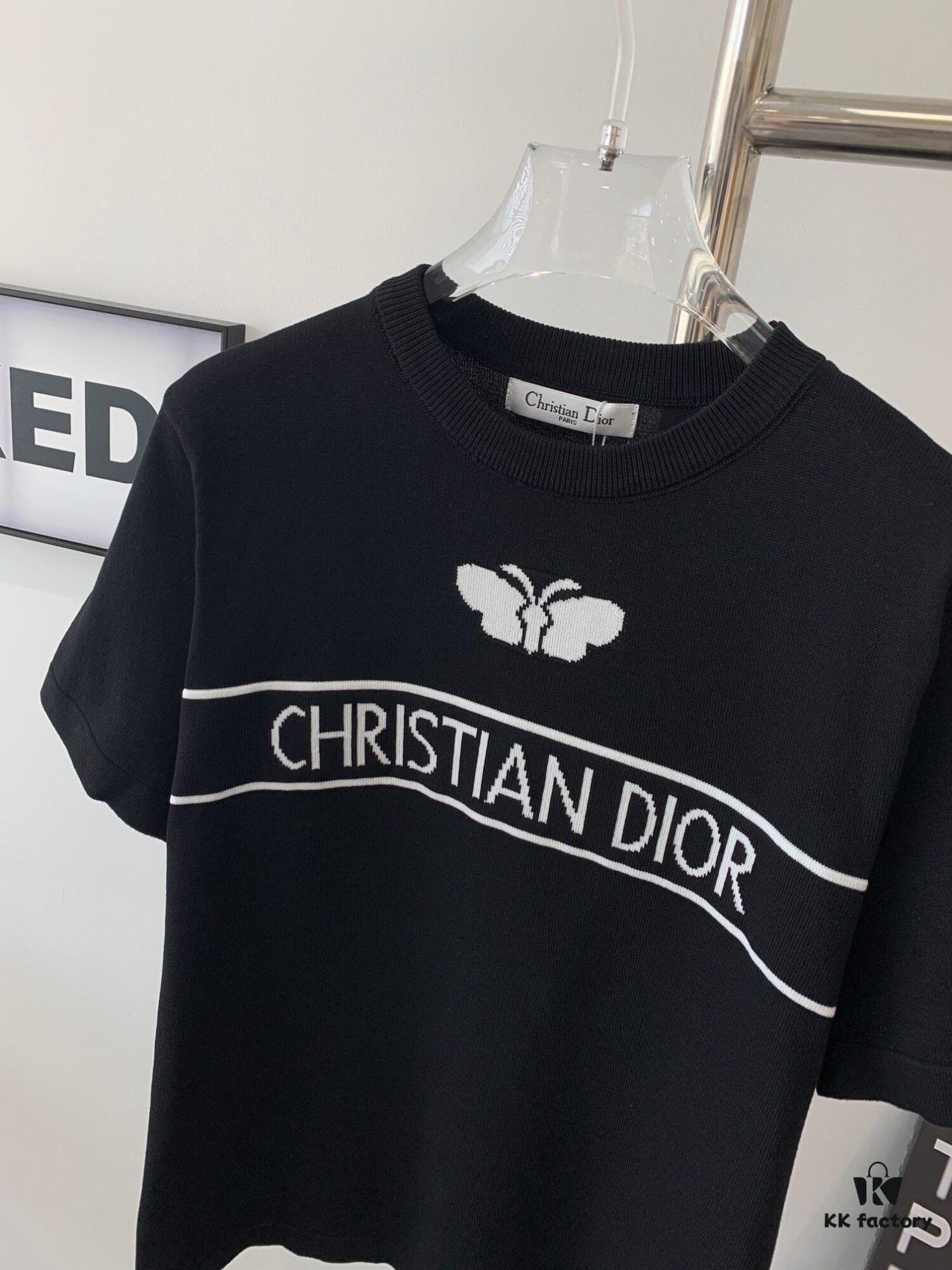 6931a071ccd8ab3d7af943d4 New Dior 24SS Unisex Knitwear with Butterfly Jacquard, Ribbed Polo Collar, Slim Fit, Lightweight and Stretchy