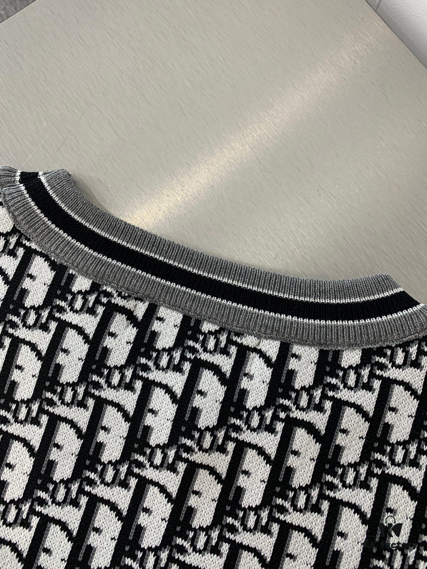 6931a072ccd8ab3d7af943e5 New Dior 2024 Spring/Summer CD Cotton Short-Sleeve Loose T-Shirt Knitted All-Over Print Unisex