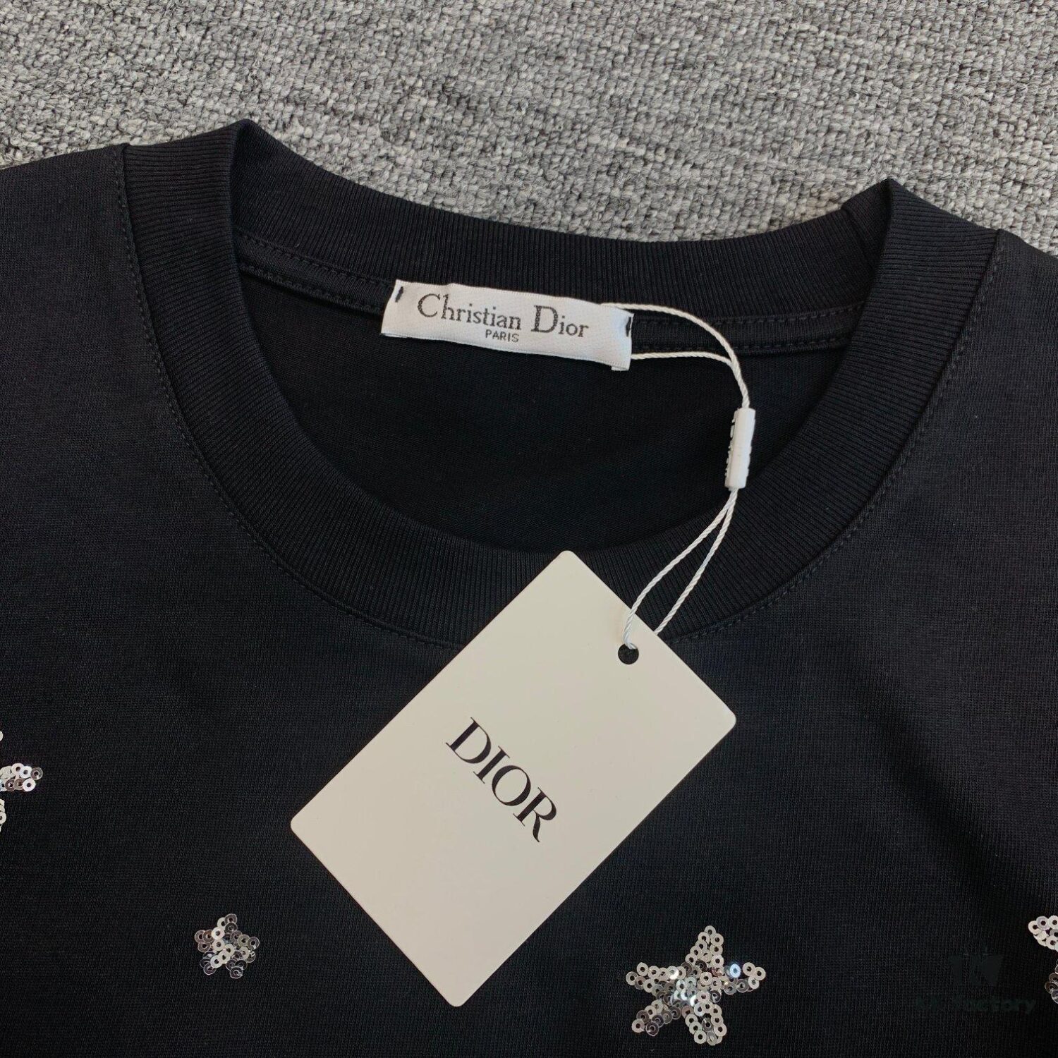 6931a072ccd8ab3d7af943ea New Dior Short-Sleeve T-Shirt with Heavy Embroidered Stars and Lettering