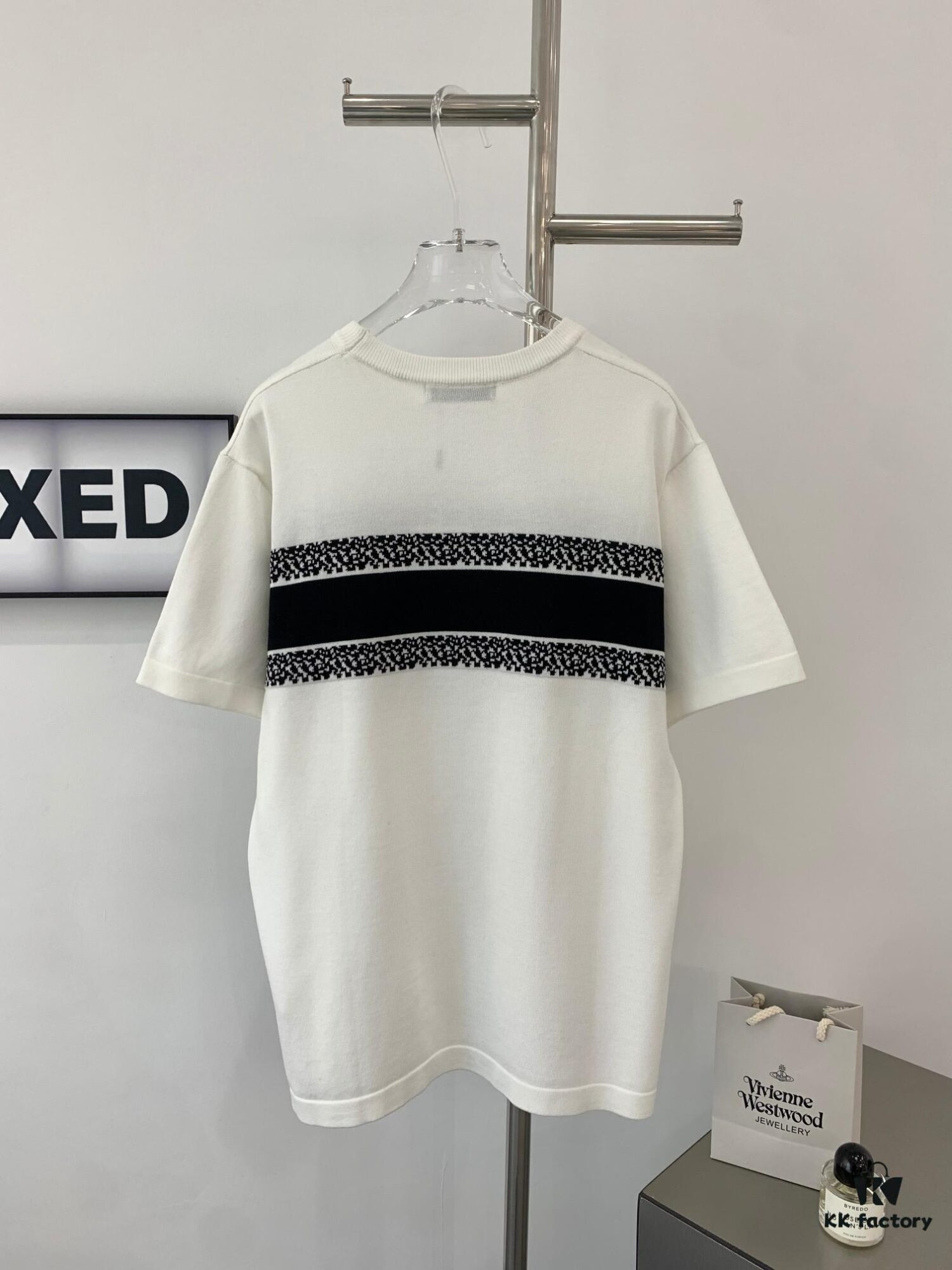 6931a073ccd8ab3d7af943f3 New Dior DIOR 2024 Collection Jacquard Knit Short-Sleeve Slim-Fit Stretch T-Shirt Unisex