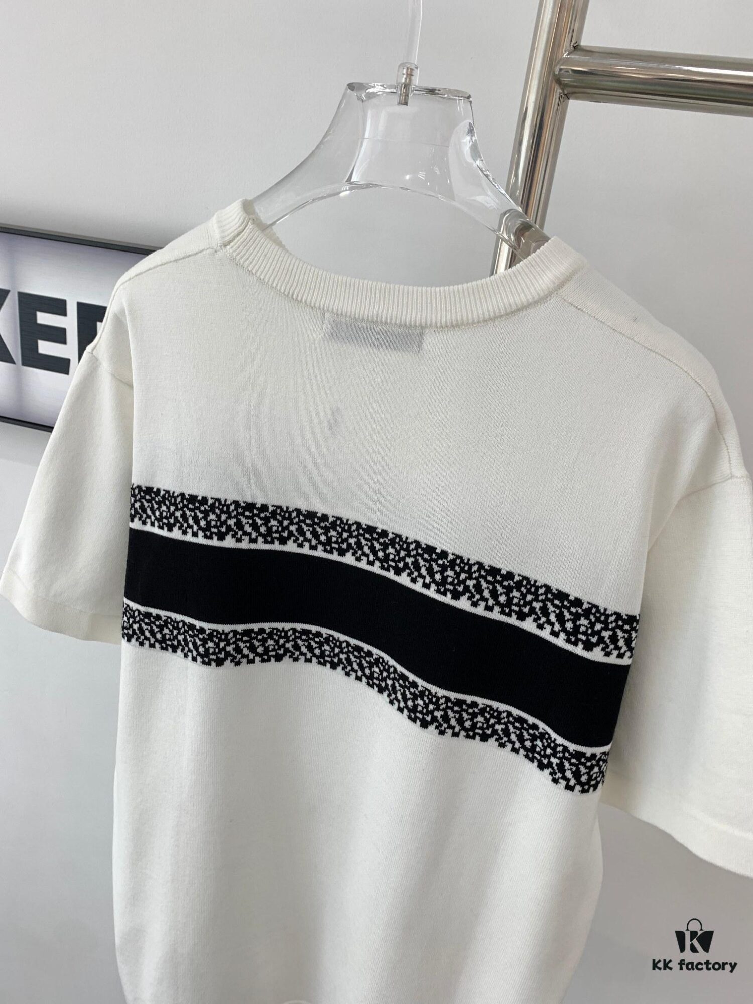 6931a073ccd8ab3d7af943f4 New Dior DIOR 2024 Collection Jacquard Knit Short-Sleeve Slim-Fit Stretch T-Shirt Unisex