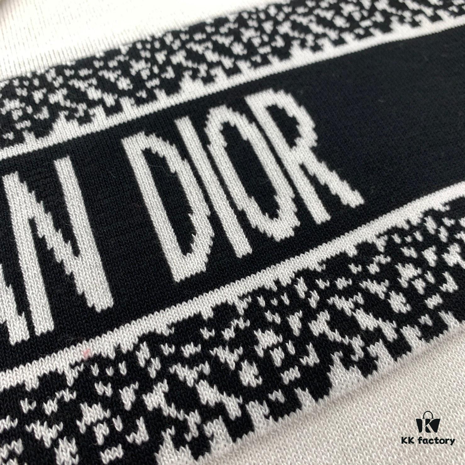 6931a073ccd8ab3d7af943f6 New Dior DIOR 2024 Collection Jacquard Knit Short-Sleeve Slim-Fit Stretch T-Shirt Unisex