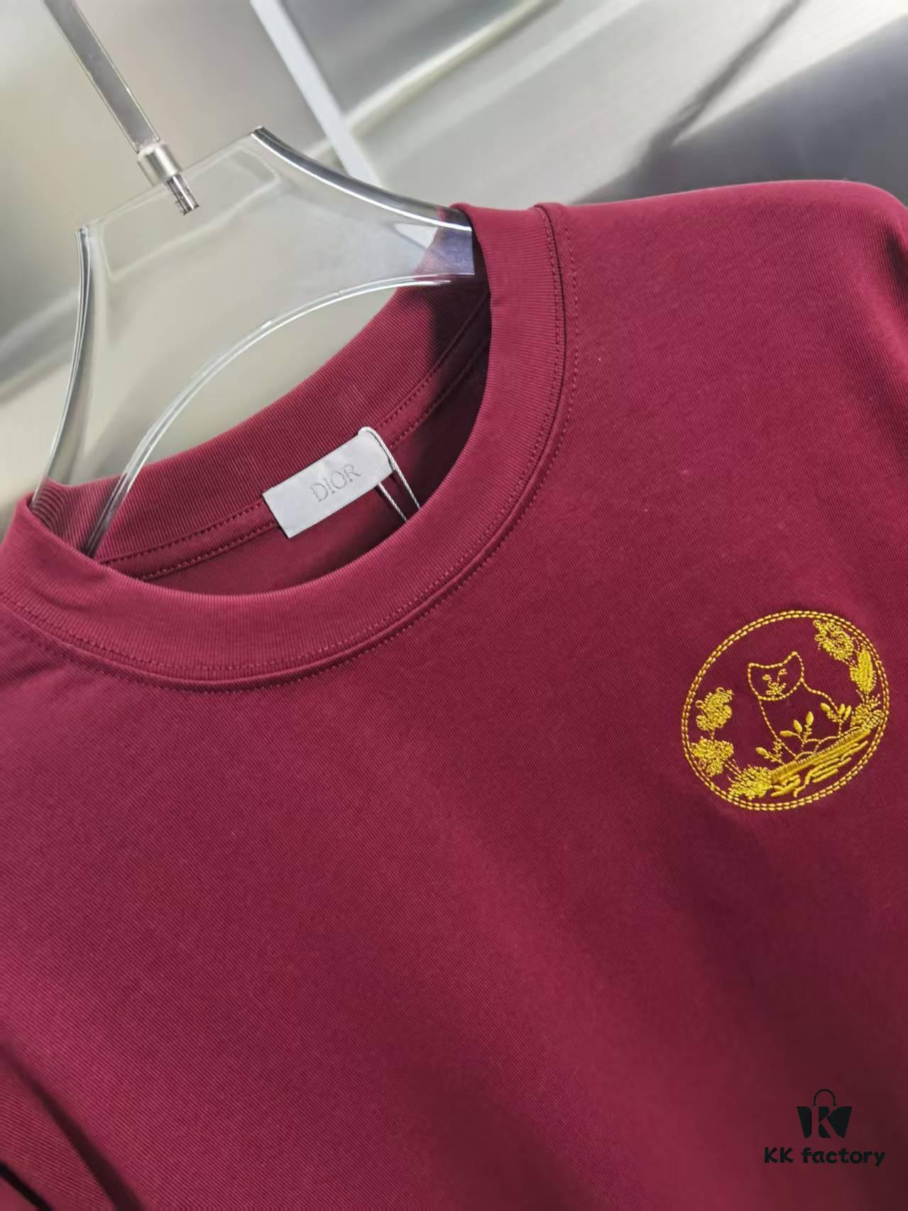 6931a077ccd8ab3d7af9443f Dior D'OR (Embroidered Top-tier Version, Different from Regular Stock) Short Sleeve T-Shirt