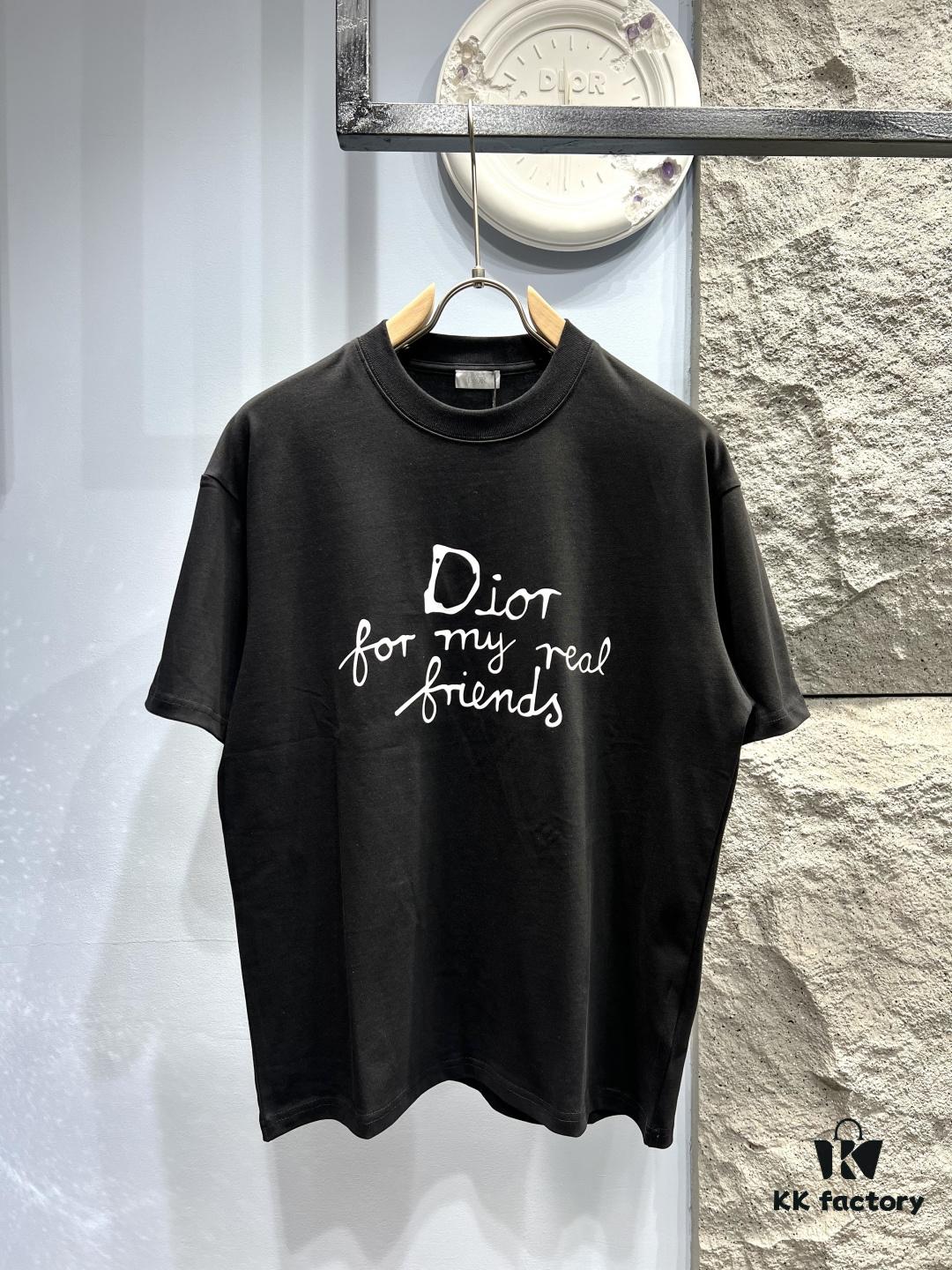 6931a07cccd8ab3d7af944a8 Dior Hand-Signed 'Dior for My Real Friends' Graphic Short-Sleeve T-Shirt