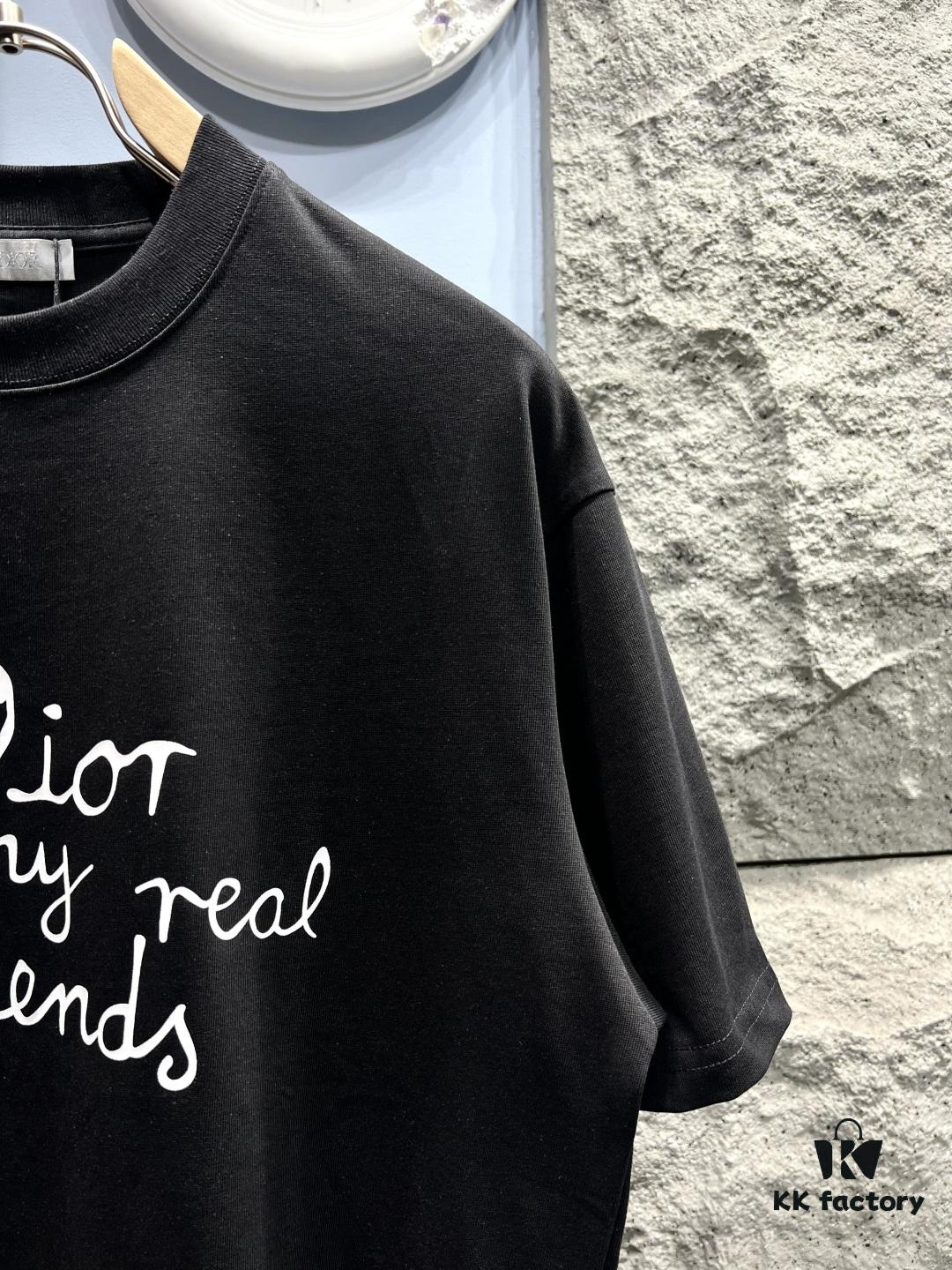 6931a07dccd8ab3d7af944ab Dior Hand-Signed 'Dior for My Real Friends' Graphic Short-Sleeve T-Shirt