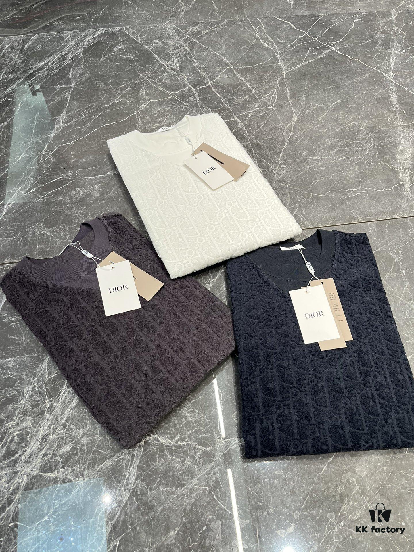 6931a08cccd8ab3d7af945e4 Dior 25s New Arrival Original Order T-Shirt, Custom Terry Fabric with Letter Jacquard, Classic Short-Sleeve Dior Fashion Style, Solid Color Design, Stylish and Versatile, Three Labels Complete