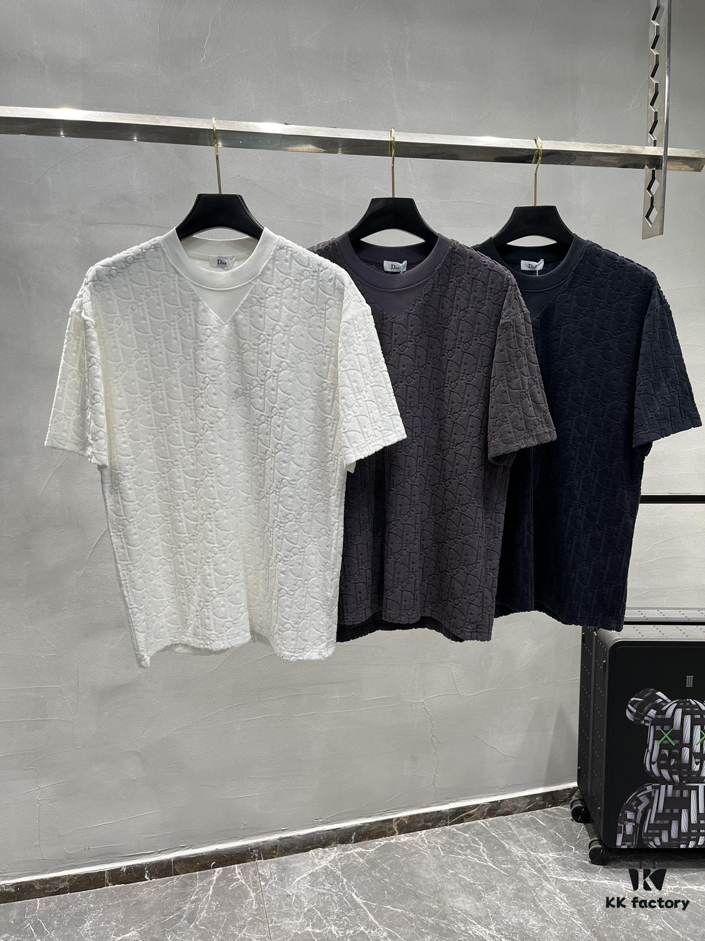 6931a08cccd8ab3d7af945e5 Dior 25s New Arrival Original Order T-Shirt, Custom Terry Fabric with Letter Jacquard, Classic Short-Sleeve Dior Fashion Style, Solid Color Design, Stylish and Versatile, Three Labels Complete