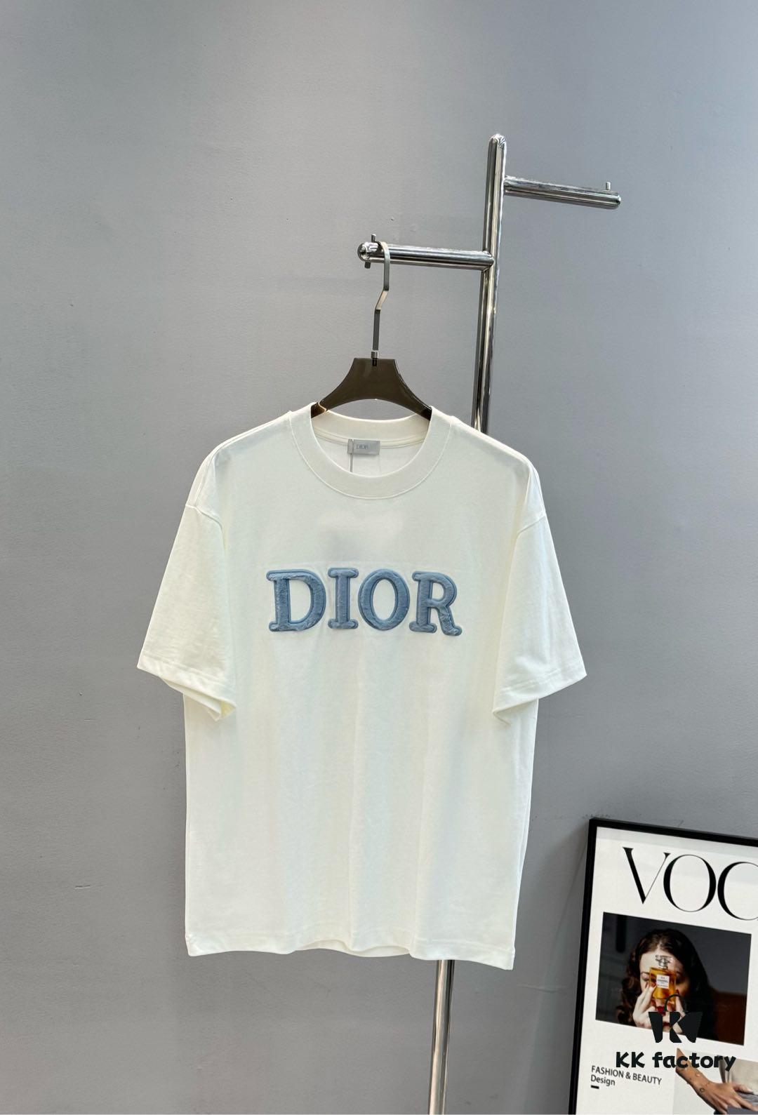 6931a08dccd8ab3d7af945f0 Dior 25s Streetwear T-Shirt, Unisex Design, Minimalist Style with 3D Embroidered Logo, Premium 260g Cotton Fabric, Black and White Options