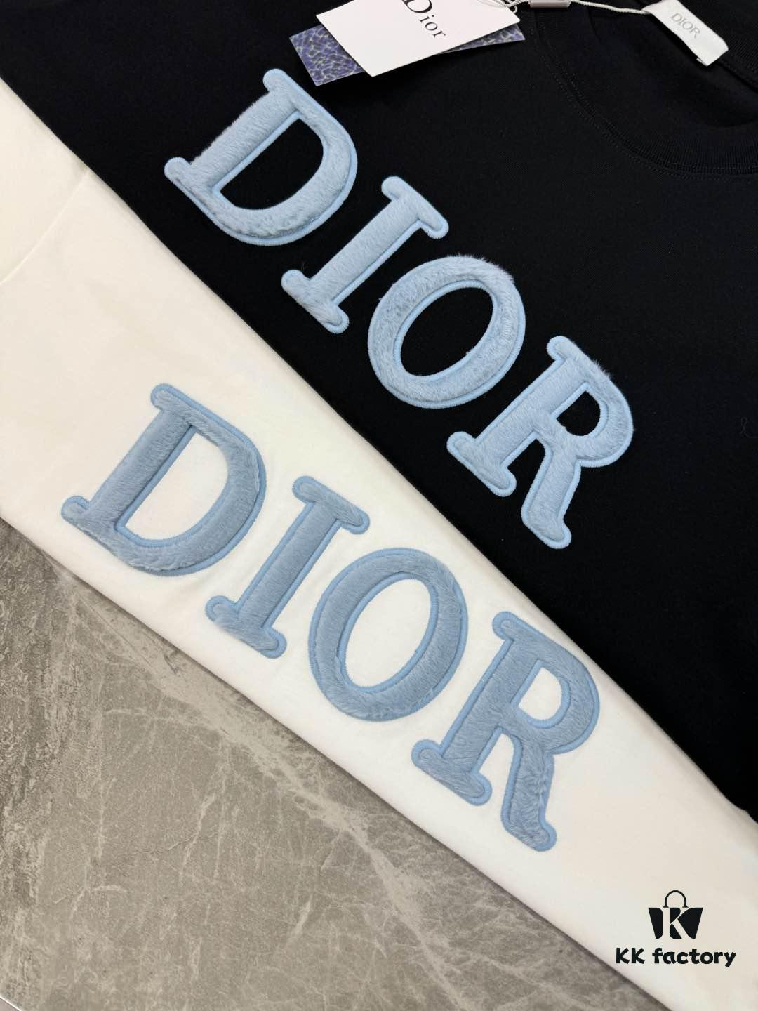 6931a08dccd8ab3d7af945f4 Dior 25s Streetwear T-Shirt, Unisex Design, Minimalist Style with 3D Embroidered Logo, Premium 260g Cotton Fabric, Black and White Options