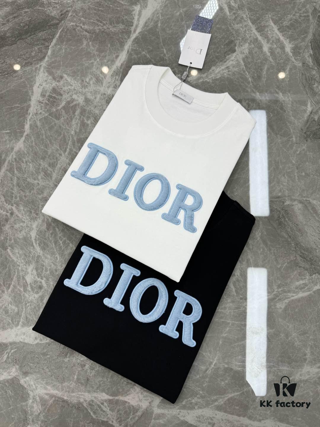 6931a08dccd8ab3d7af945f5 Dior 25s Streetwear T-Shirt, Unisex Design, Minimalist Style with 3D Embroidered Logo, Premium 260g Cotton Fabric, Black and White Options