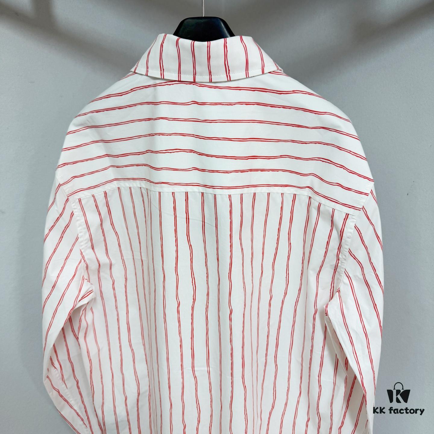 6931a08fccd8ab3d7af94603 Dior 25ss New Arrival Shirt Combines Modern Elegance with Traditional Aesthetics. Crafted from White Cotton Poplin, Featuring Pink Stripe Pattern and the 'Dior For My Real Friends' Logo from the DIOR AND HYLTON NEL Collaboration Series. Includes a Patch Pocket on the Chest and Hidden Button Closure for a Refined Look. Ideal for Everyday Wear.