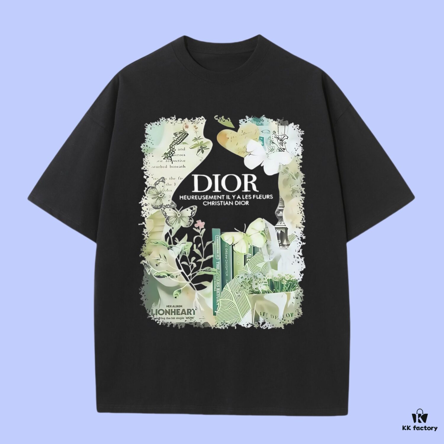 6931a091ccd8ab3d7af94636 High-End Quality Dior 2025 Fall Spring/Summer Collection Floral Short-Sleeve T-Shirt, Premium 270G 32-Count Double-Yarn Pure Cotton Fabric, Distinct from Regular Print, Relaxed Unisex Fit