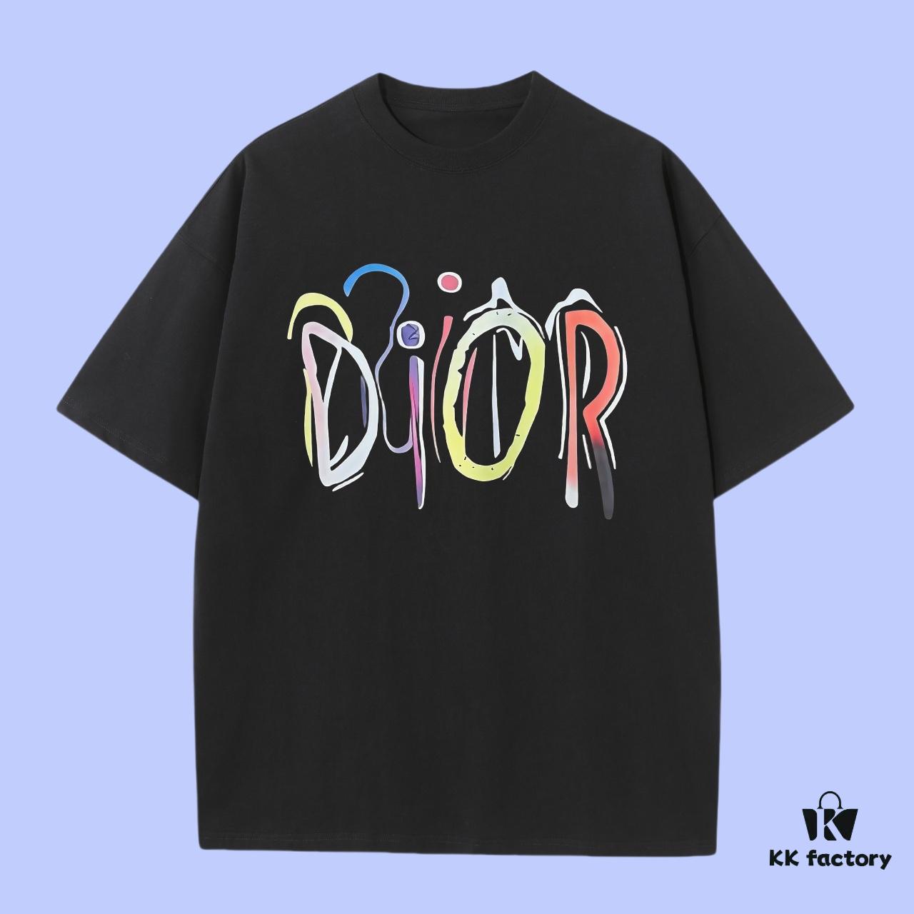 6931a094ccd8ab3d7af9466c Dior 2025 Fall Spring-Summer Collection Typography Logo Short-Sleeve T-Shirt, Premium Quality, Woven 270G 32-Count Double-Yarn Pure Cotton Fabric, Relaxed Fit Unisex Design