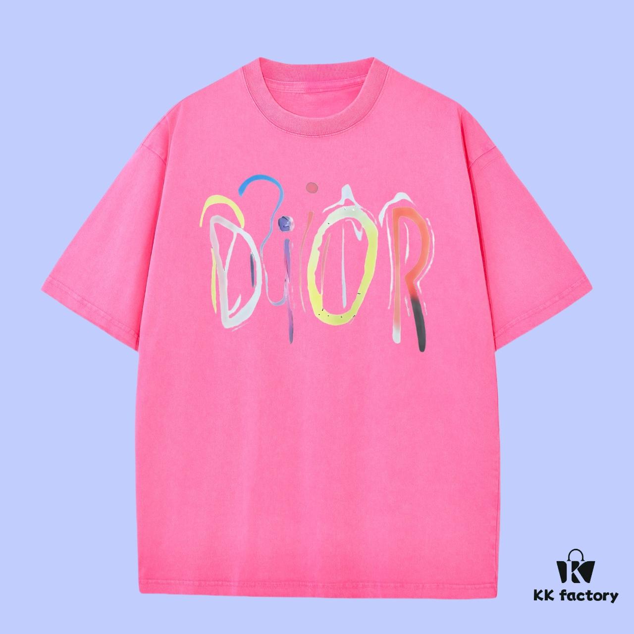 6931a094ccd8ab3d7af94675 High-End Quality Dior 2025 Fall Spring/Summer Collection Typography Logo Short-Sleeve T-Shirt, Woven 270G 32-Count Double-Yarn Pure Cotton Fabric (Distinct from Regular Printed Designs), Relaxed Fit Unisex Style