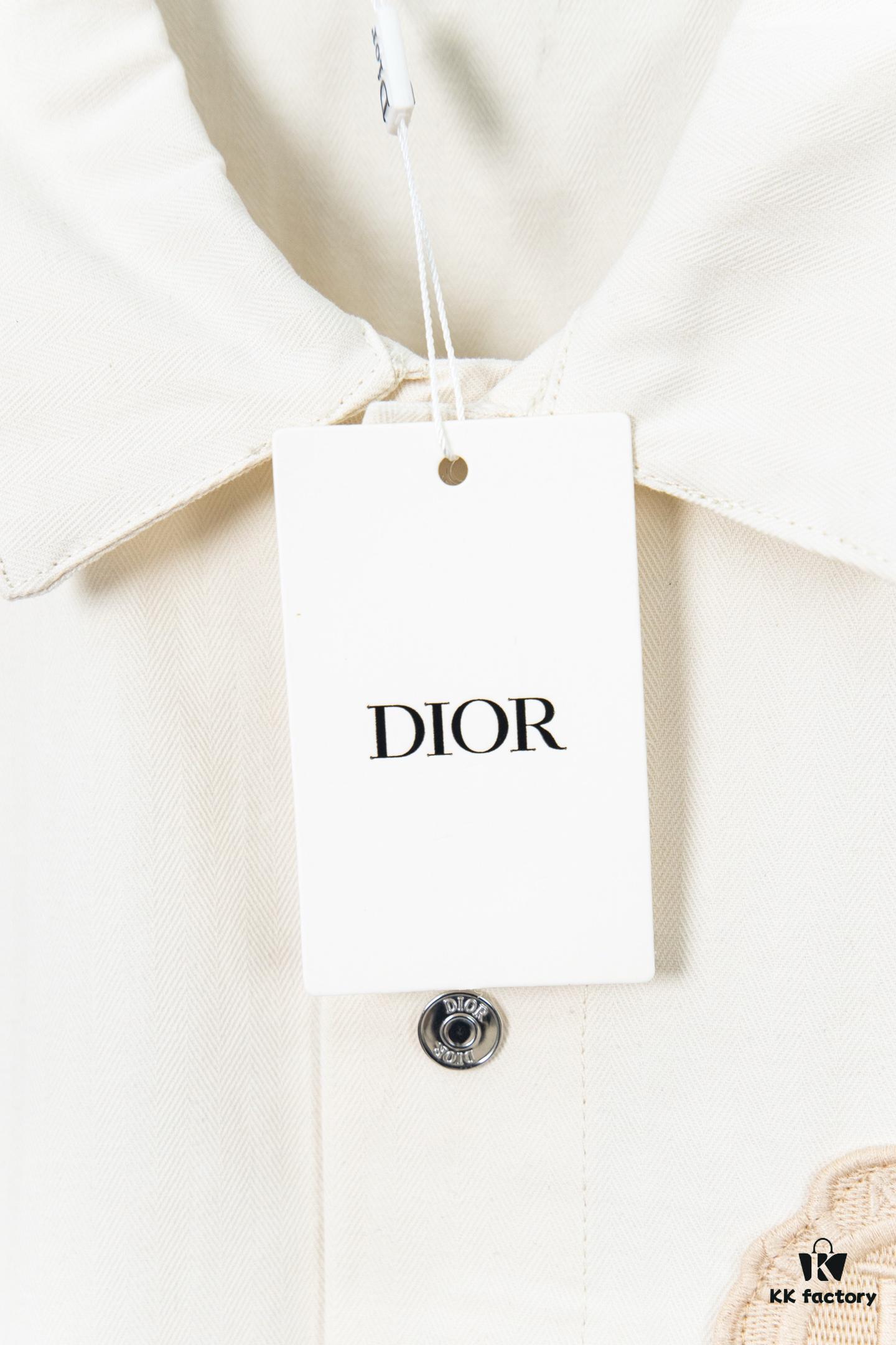 6931a095ccd8ab3d7af94687 DIOR Beige Spring-Summer Embroidered Denim Jacket