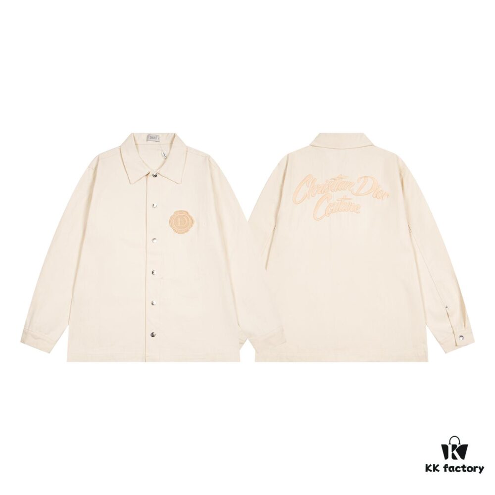 6931a095ccd8ab3d7af9468f DIOR Beige Spring-Summer Embroidered Denim Jacket